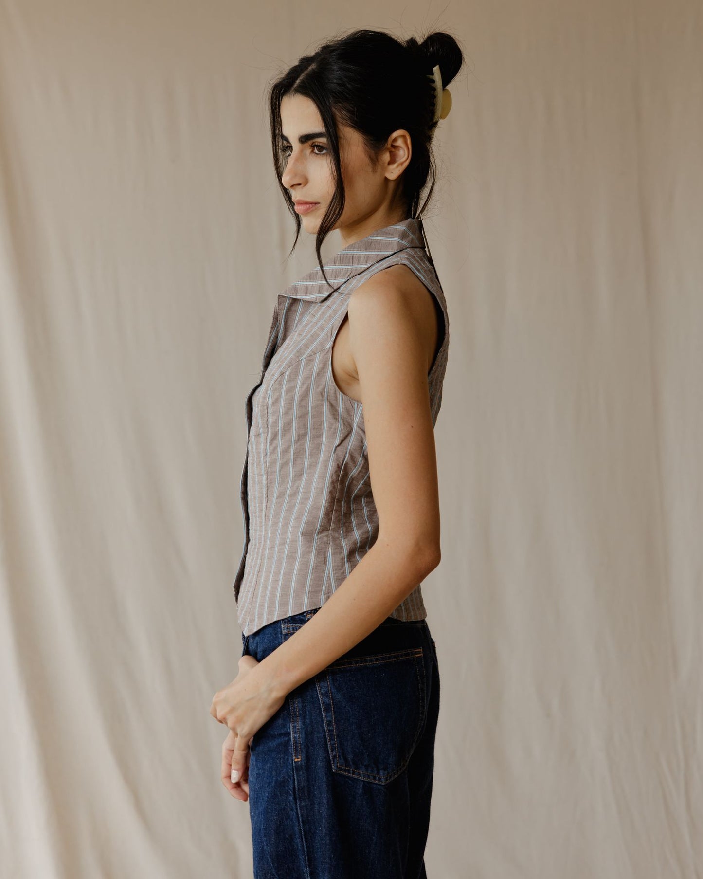 Kyoto Dusty Brown Gingham Shirt