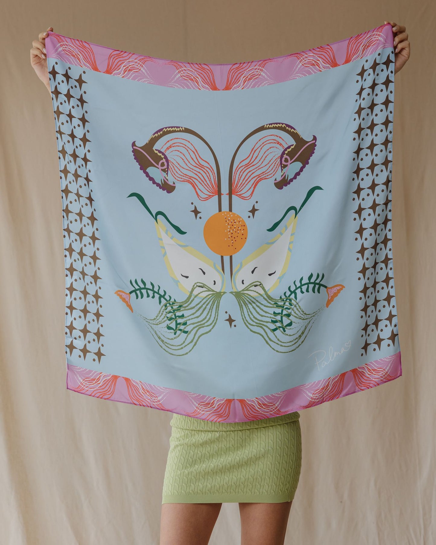Paradise In Blue Wrap Scarf