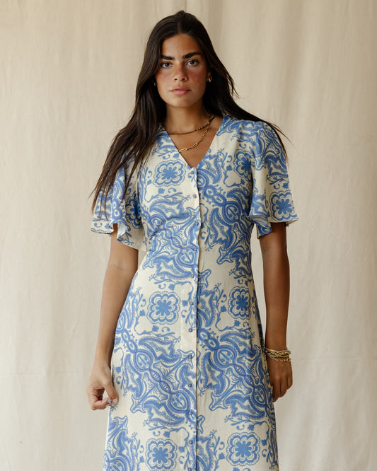Azure Reverie Dress In Blue