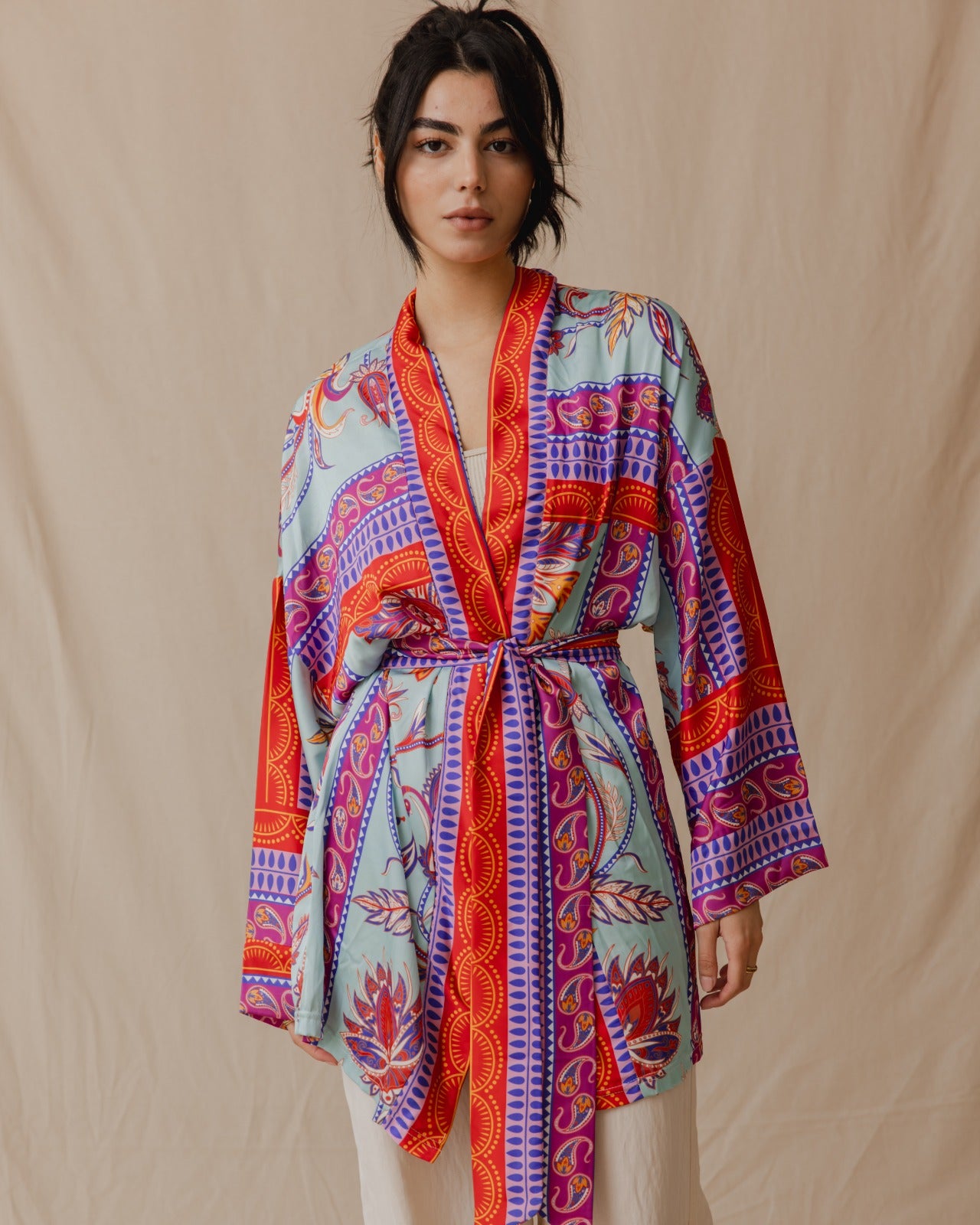 Pinnata Kimono In Sky Blue
