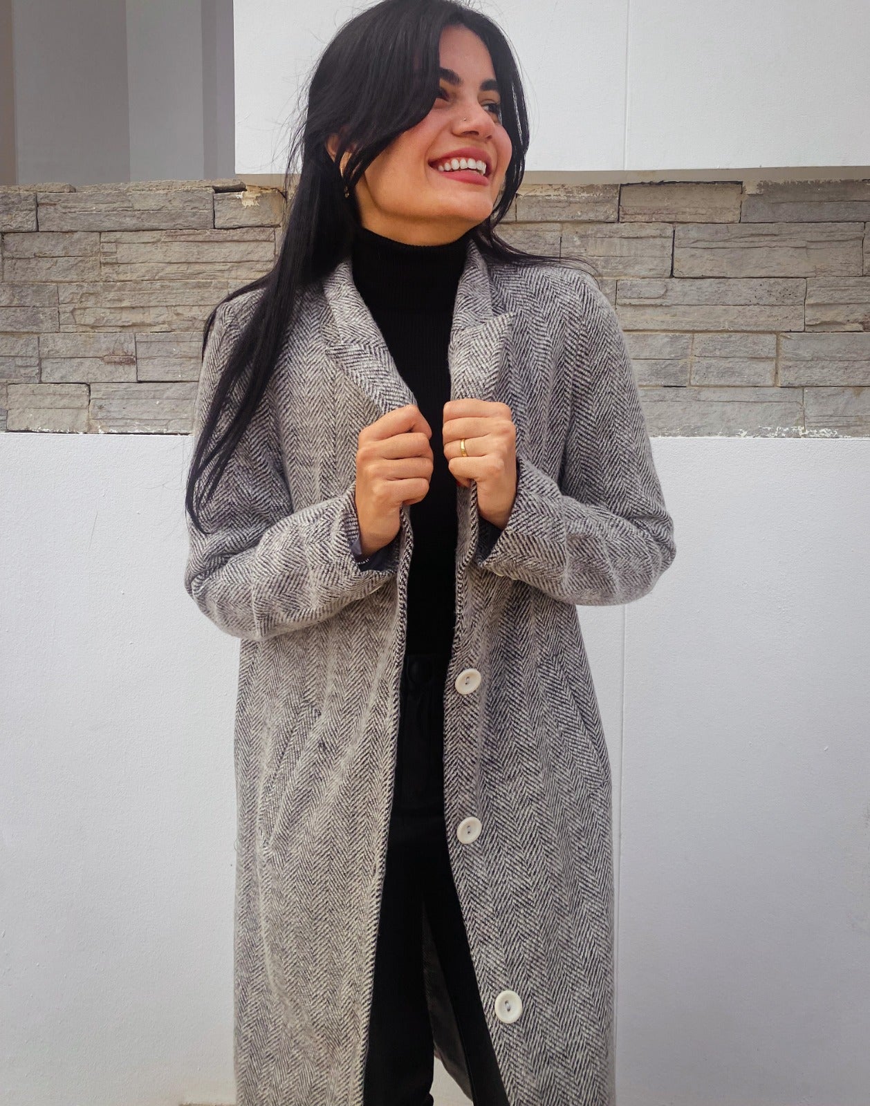 Camilla Tweed Coat Grey