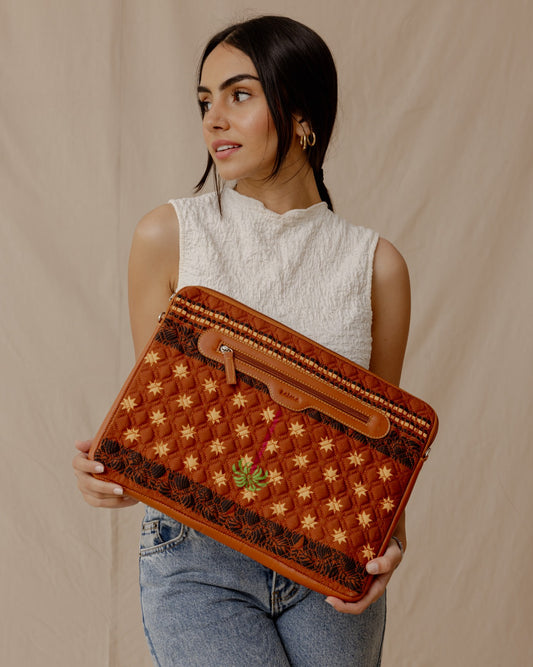 Starry Night Quilted Sleeve Brown