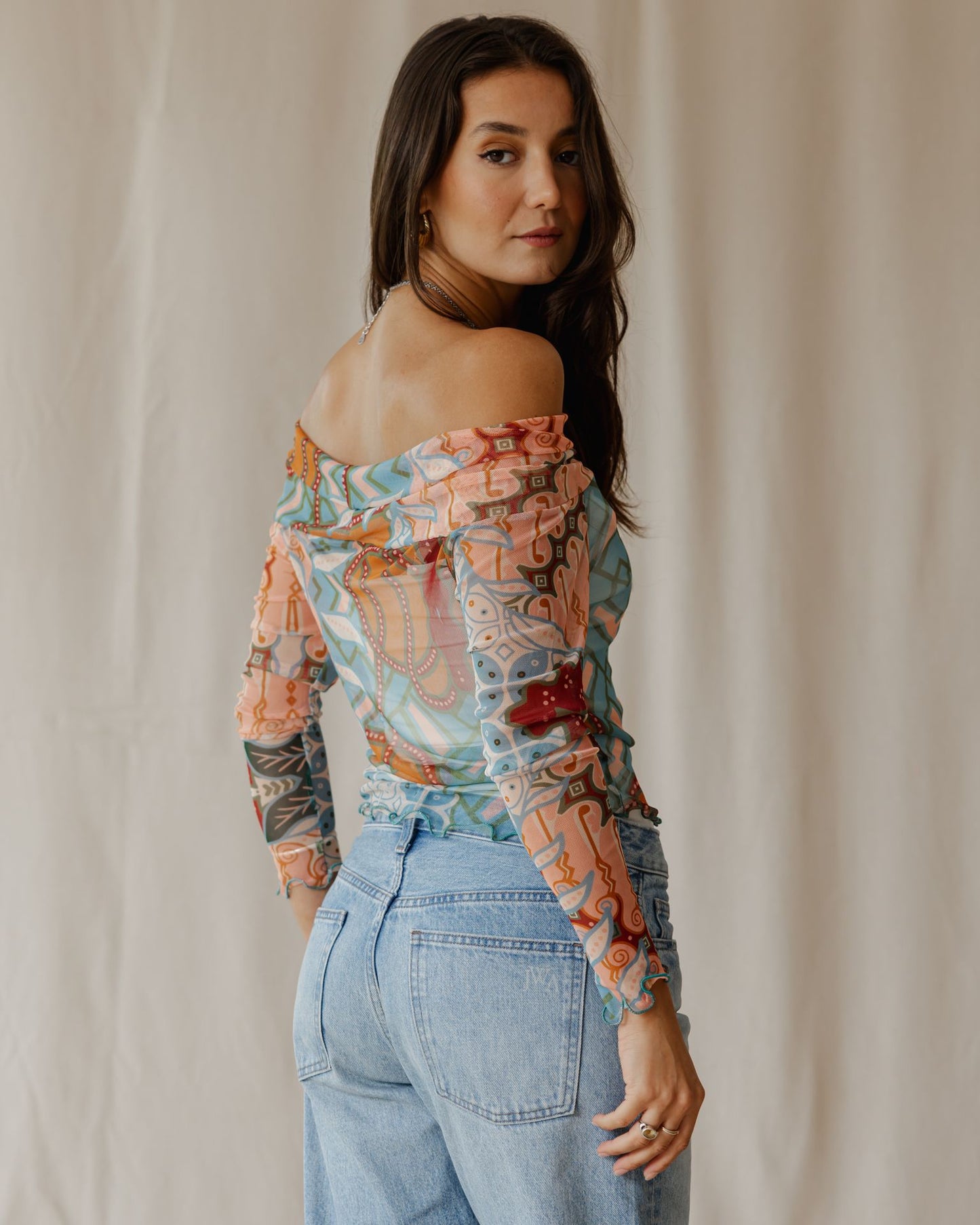 Desert Bloom Mesh Top