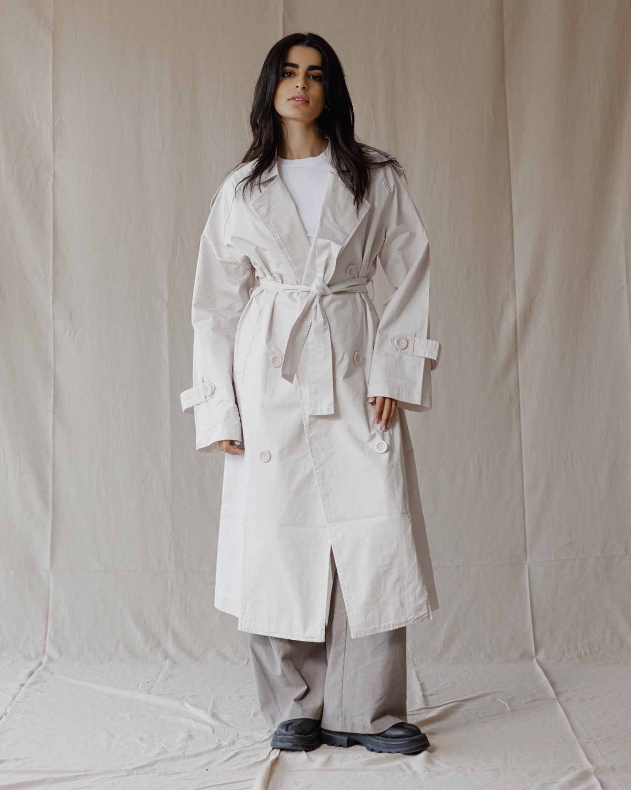 Relax Fit Trench Coat Beige