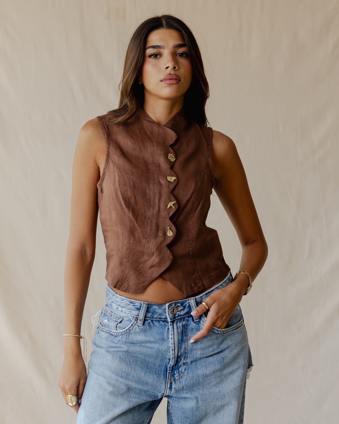 Rooted Brown Vest