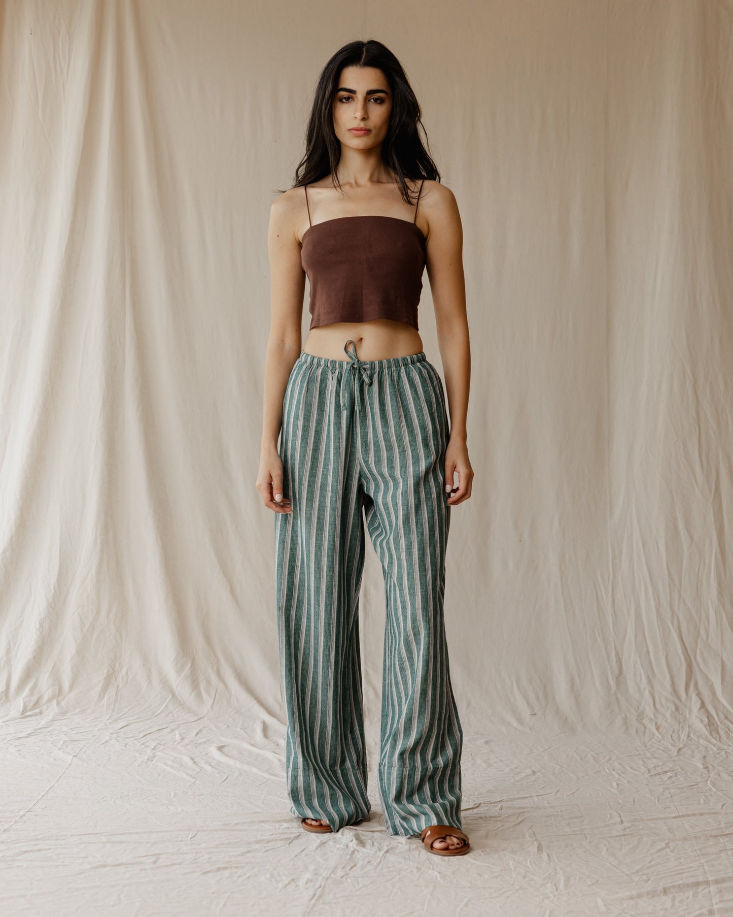Moss Drift Linen Pants