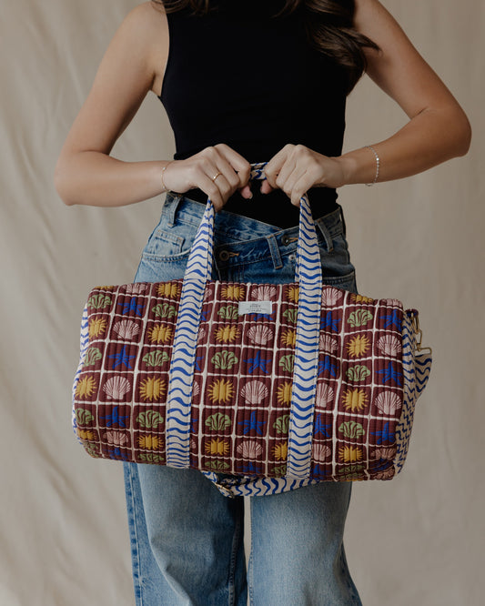 Boho Grid Duffle Bag