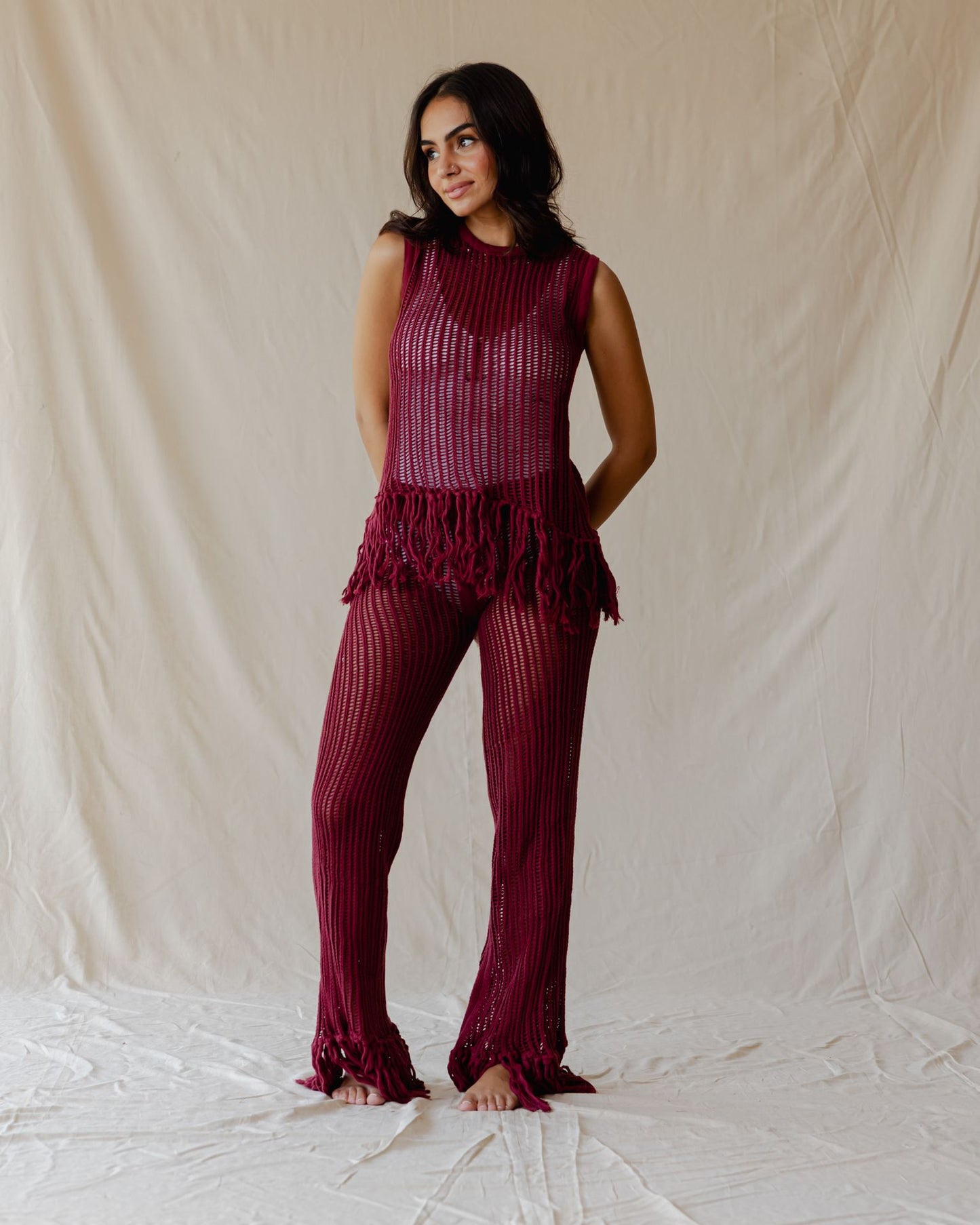 Isla Burgundy Knit Top