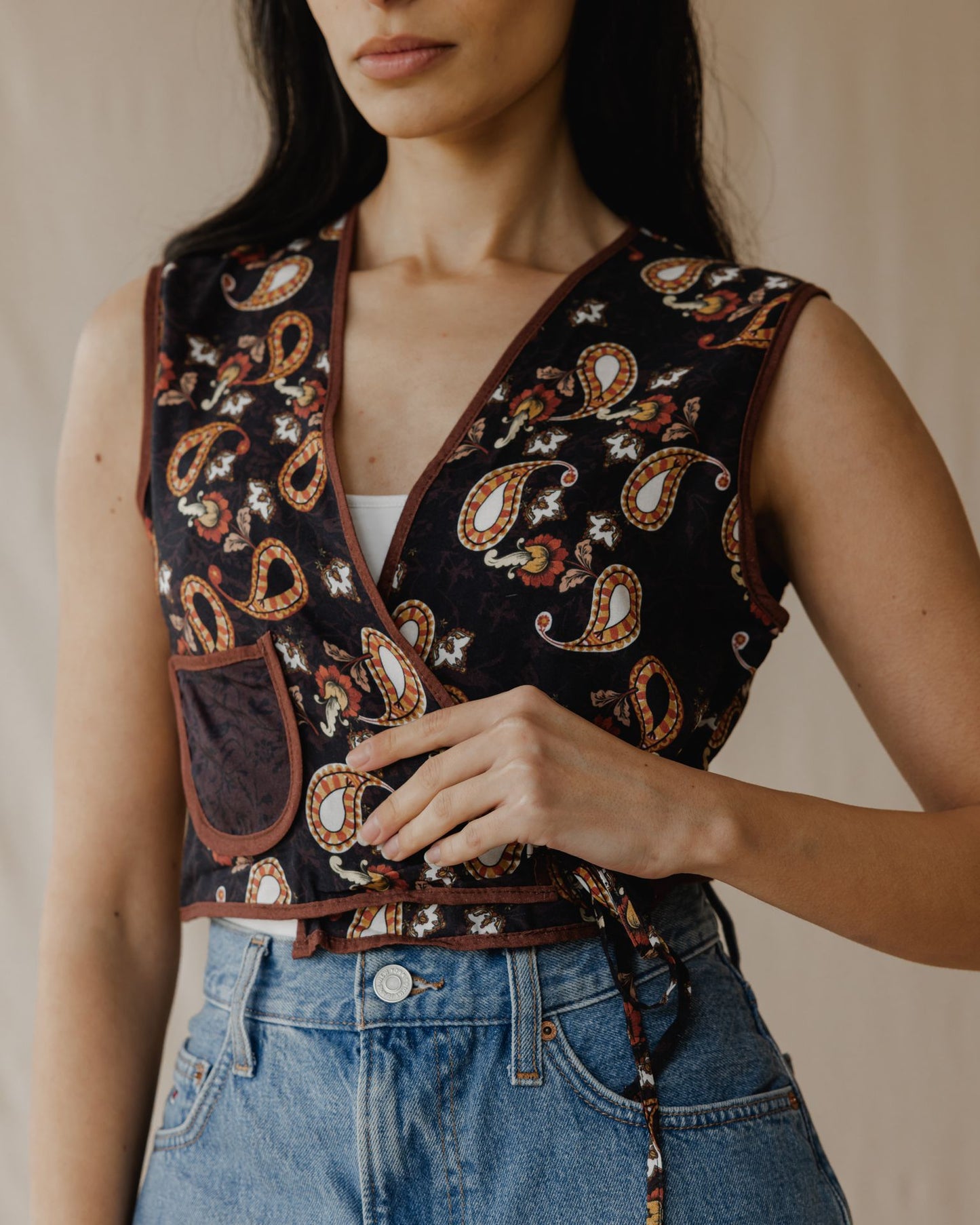 Noir Paisley Vest