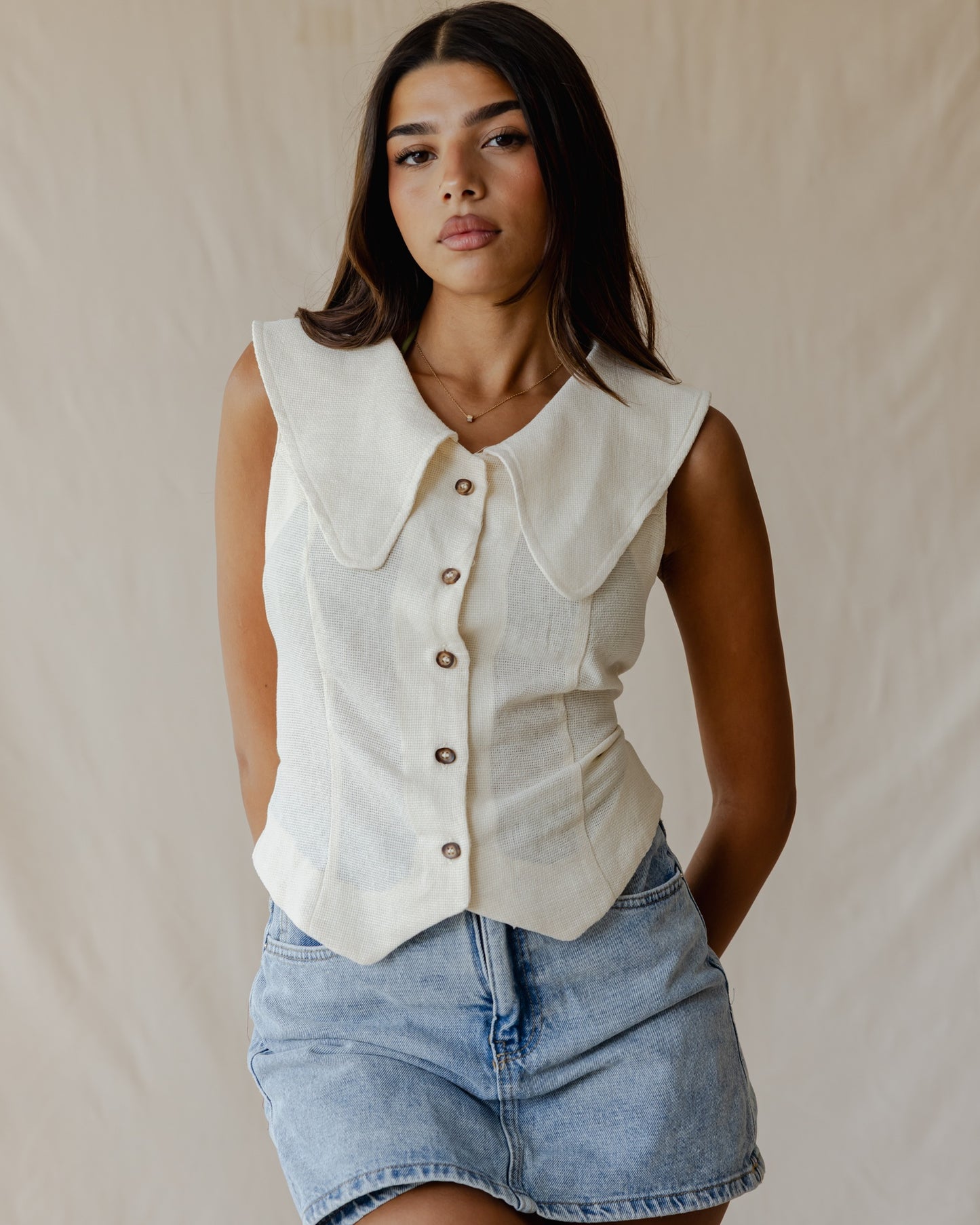 Liora Off-White Vest