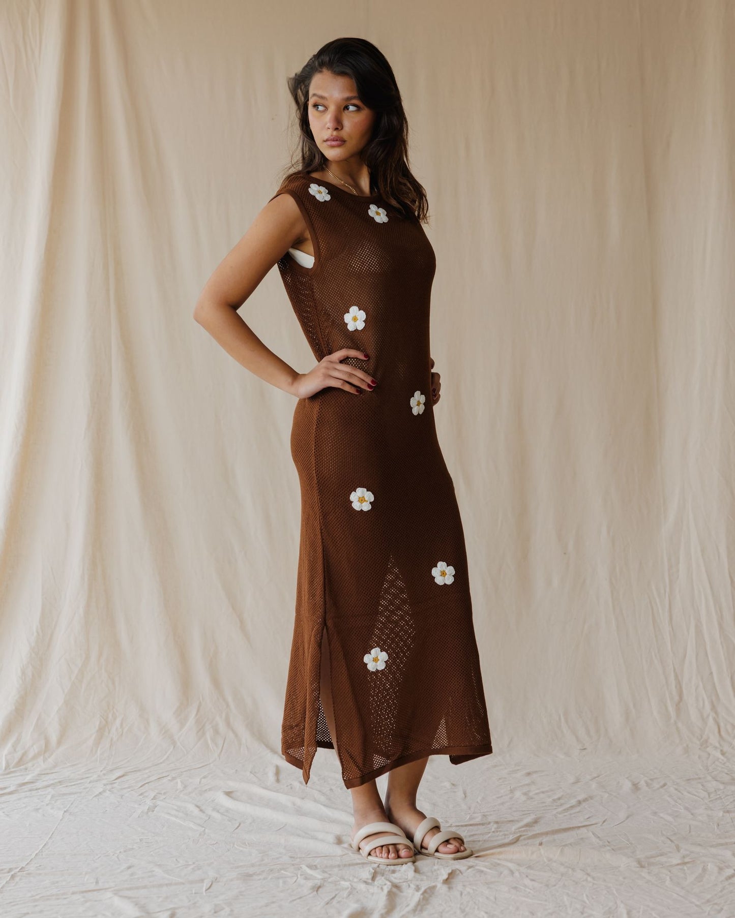 Brown Daisy Drift Dress