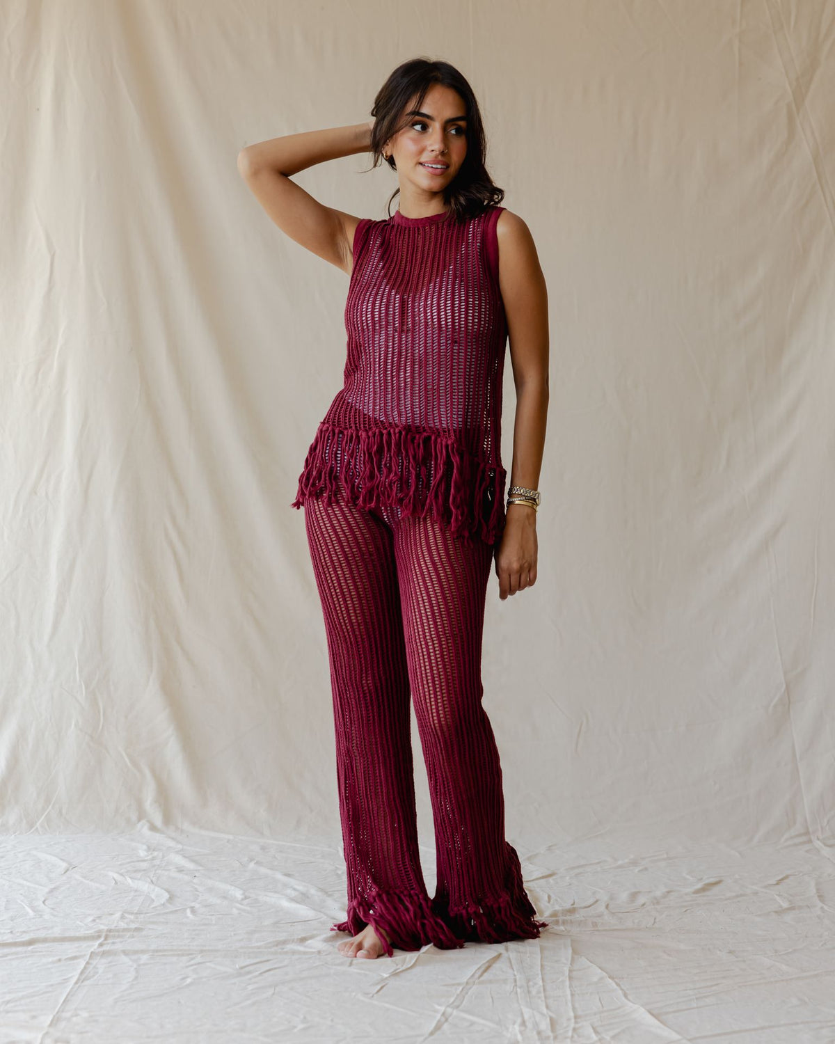 Isla Burgundy Knit Top