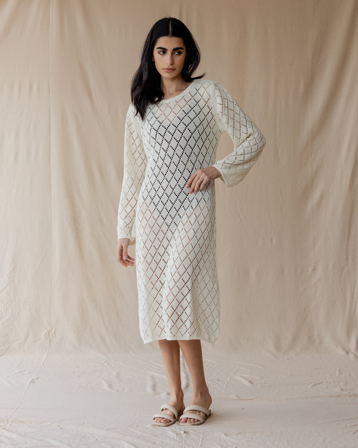 Dusk Off-White Knit Dress