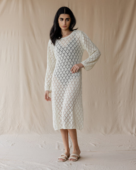 Dusk Off-White Knit Dress