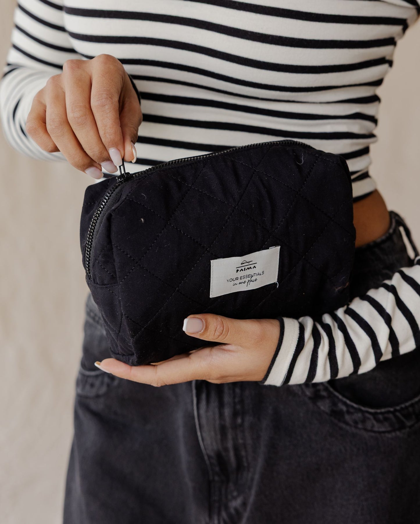 Black Essential Makeup Pouch