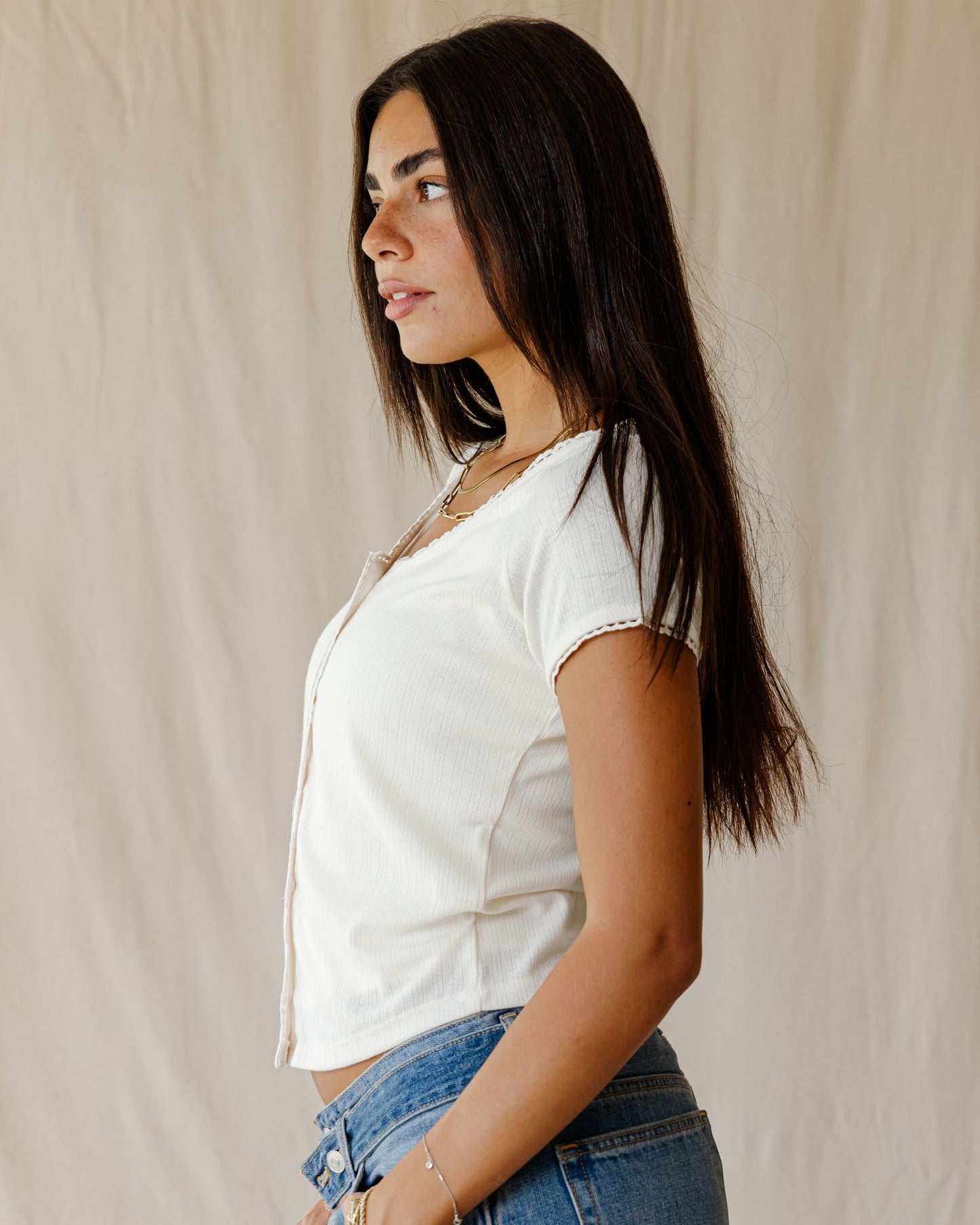 Belle Bow Off-White Top