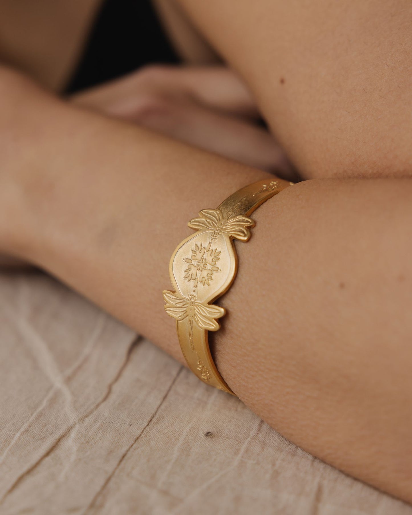 Dragonfly Gold Plated Bangle