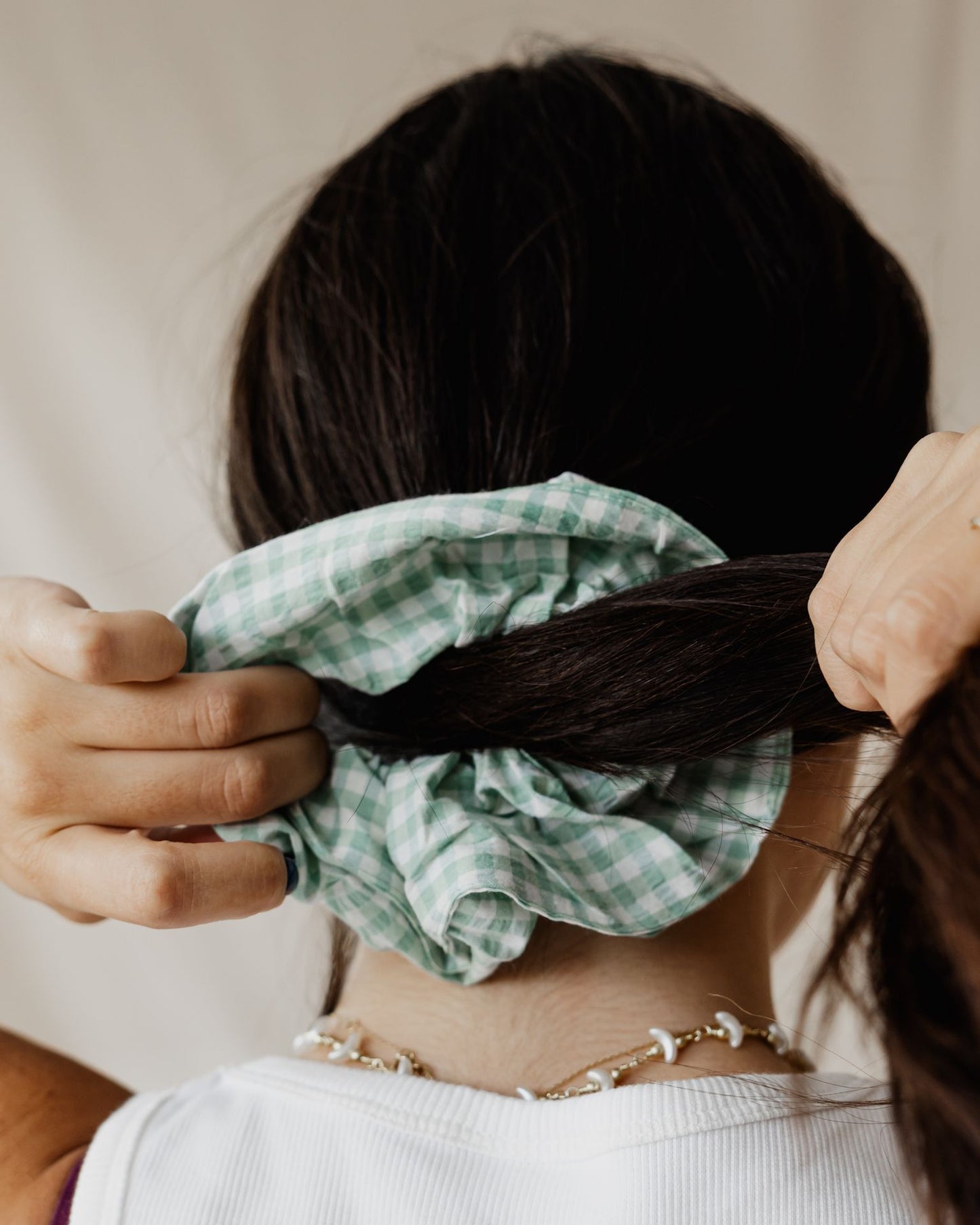 Pastel Picnic Green Scrunchie