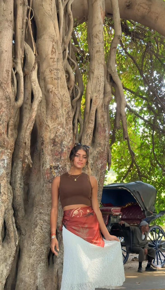 Isis In Burnt Wrap Scarf
