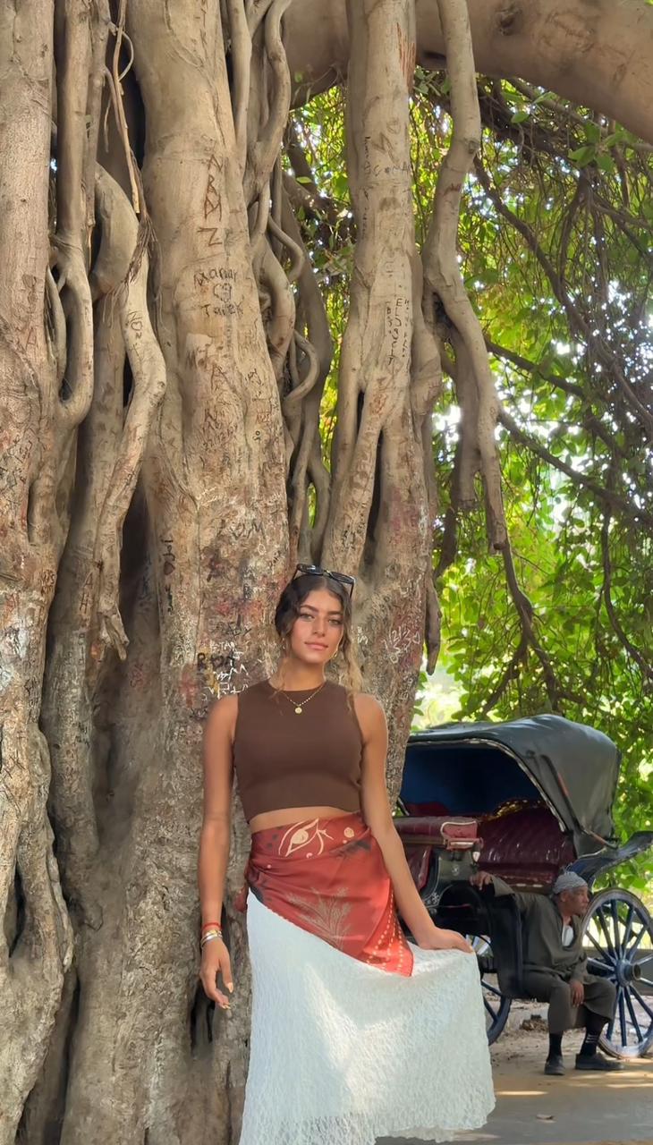 Isis In Burnt Wrap Scarf