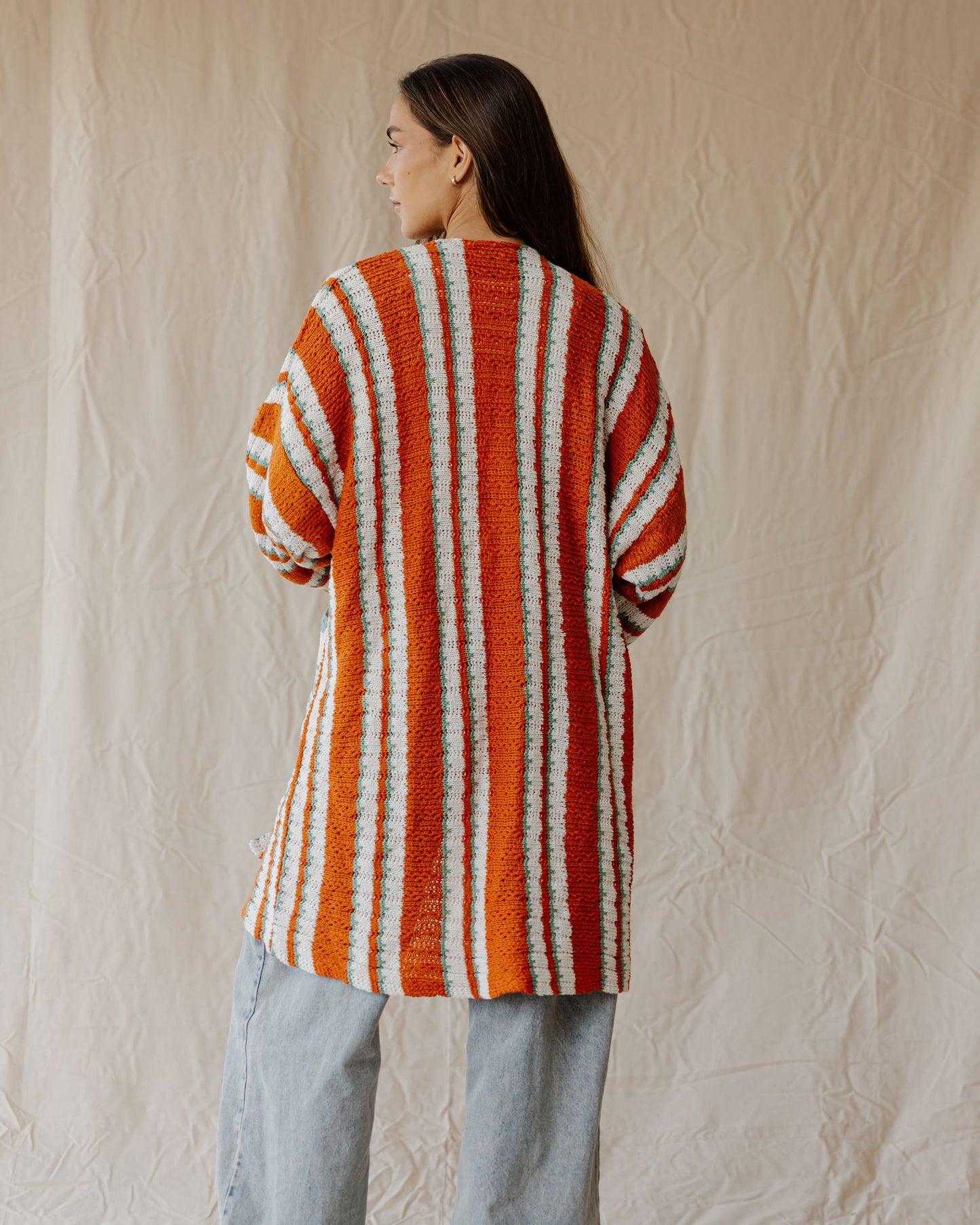 Terracotta Mint Pop Cardigan
