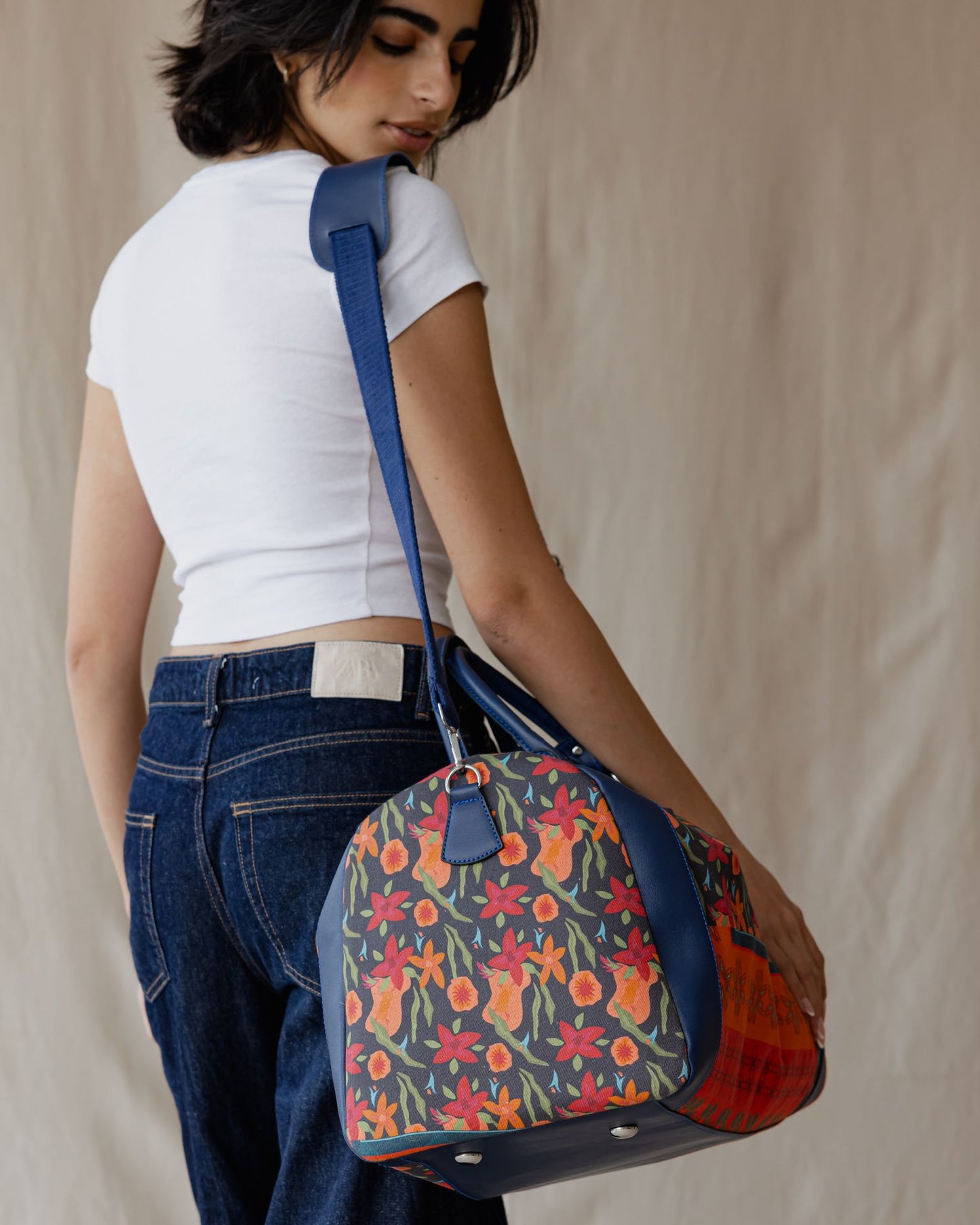 Red Blossoms Duffle Bag
