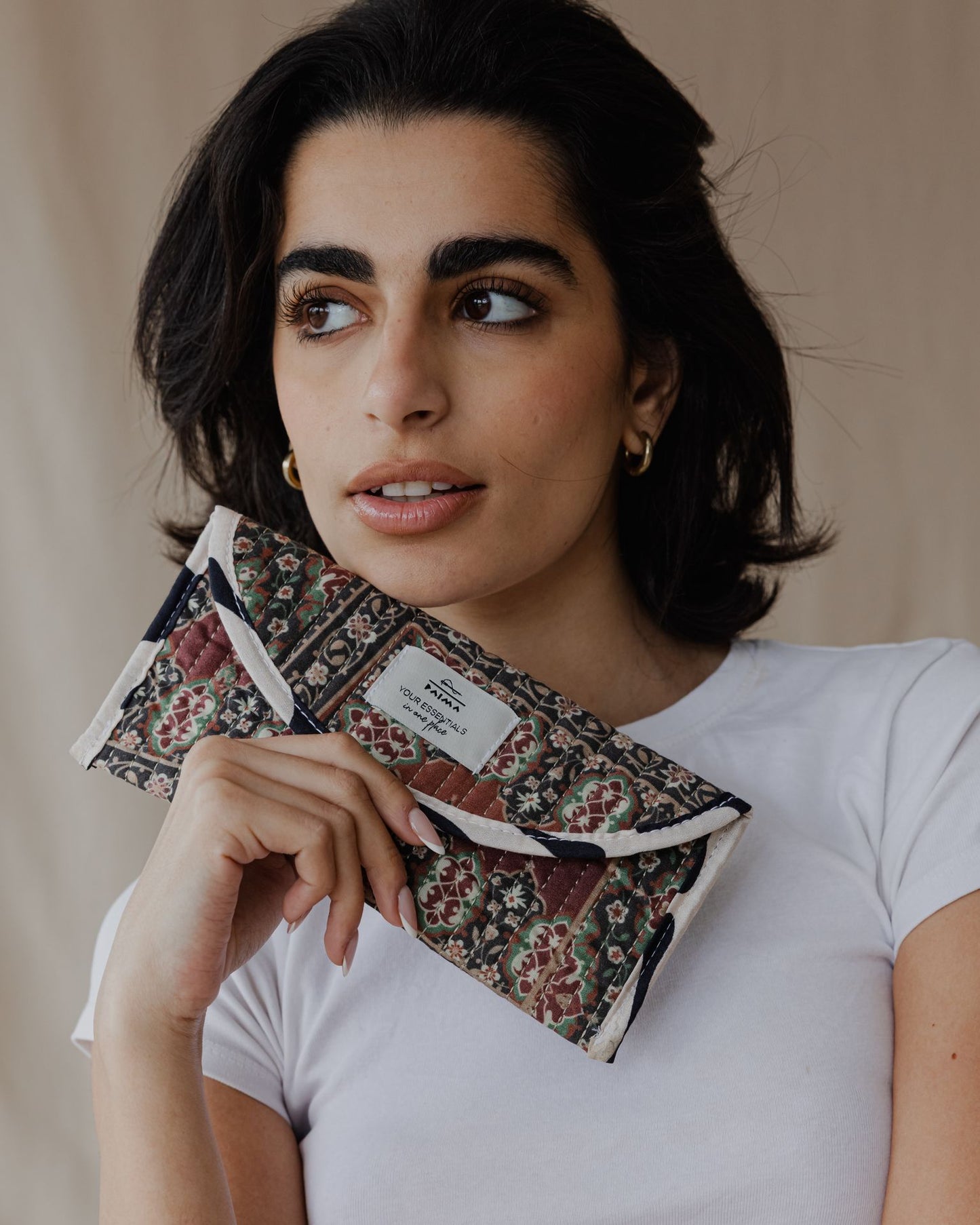Oriental Patchwork Scrap Pouch Brown
