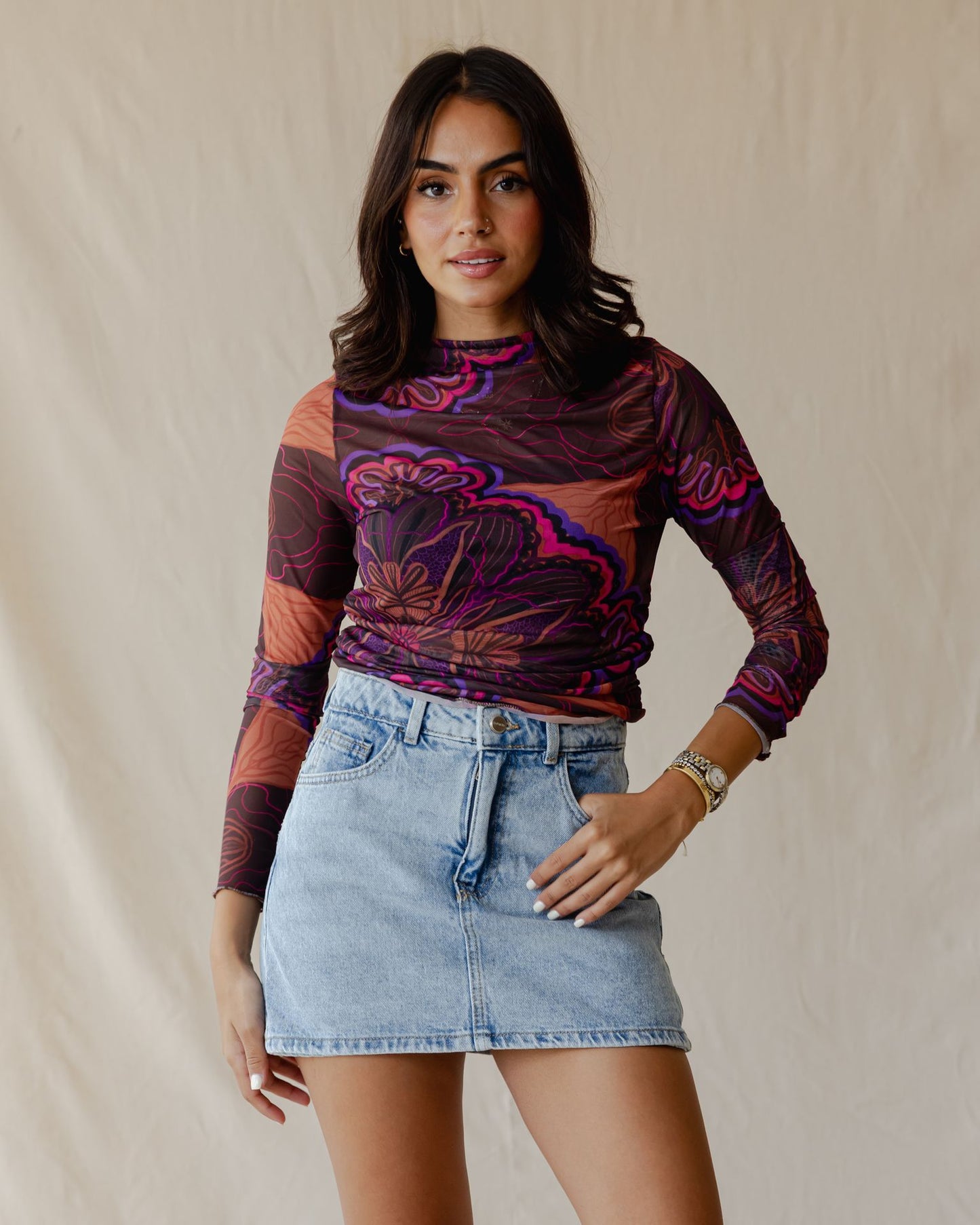 Daydream Bloom Mesh Top