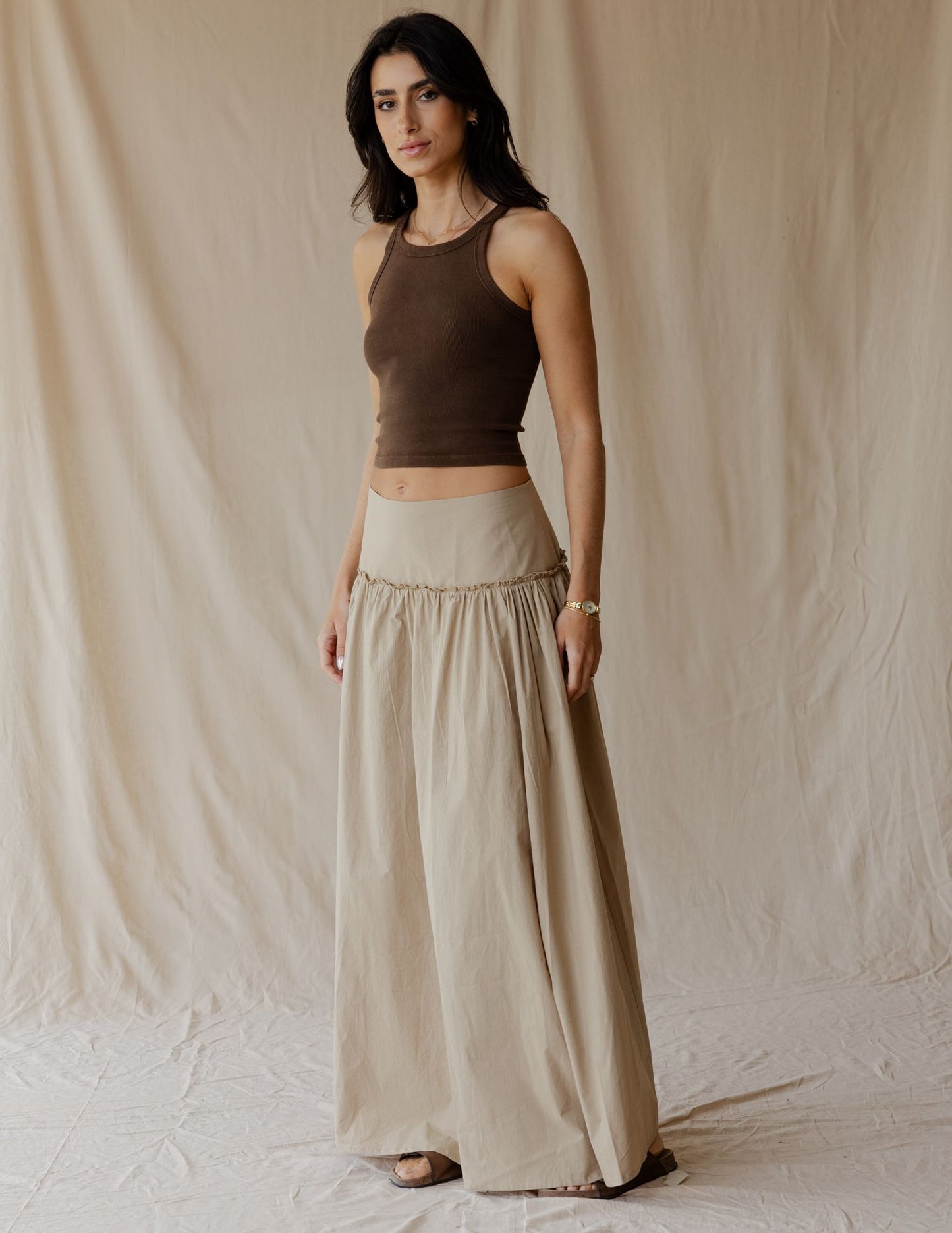 Cream Flow Skirt