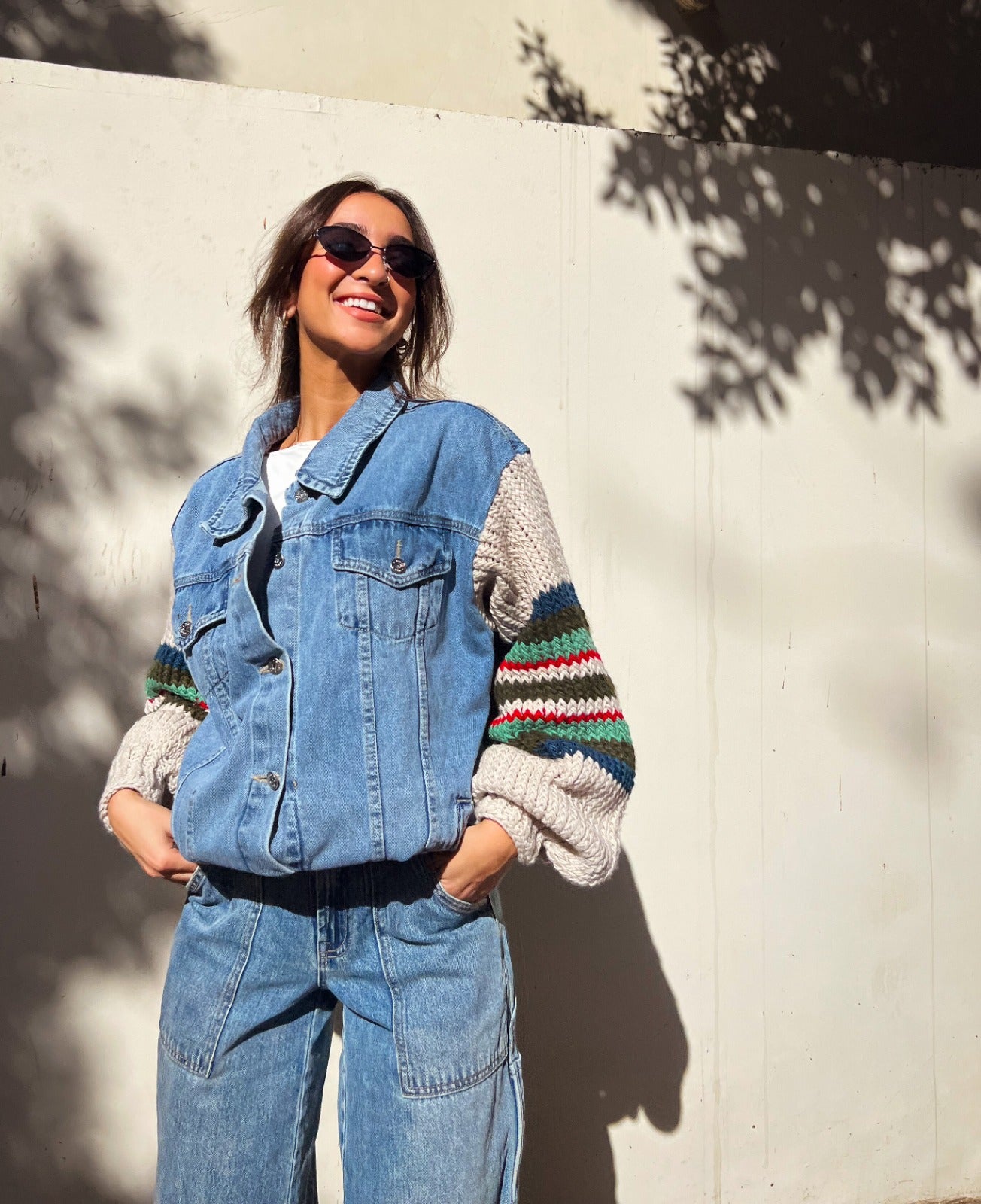 جاكيت Ace Trico X Denim باللون الأخضر