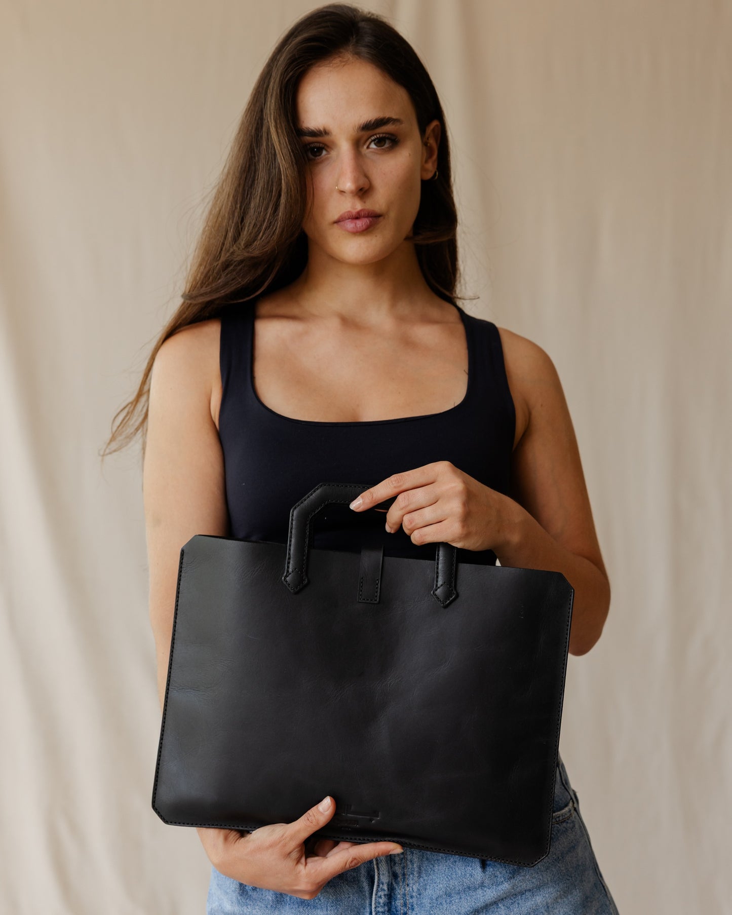 Black Top Handle Laptop Sleeve