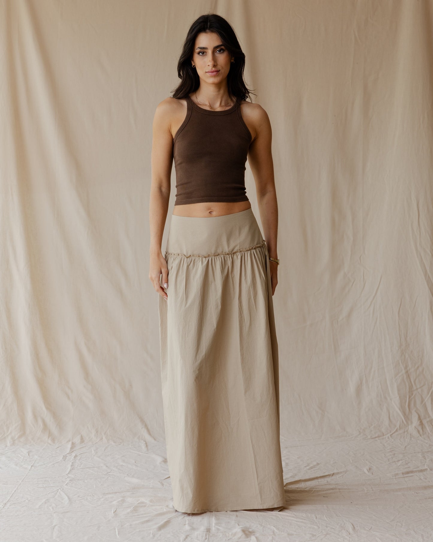 Cream Flow Skirt