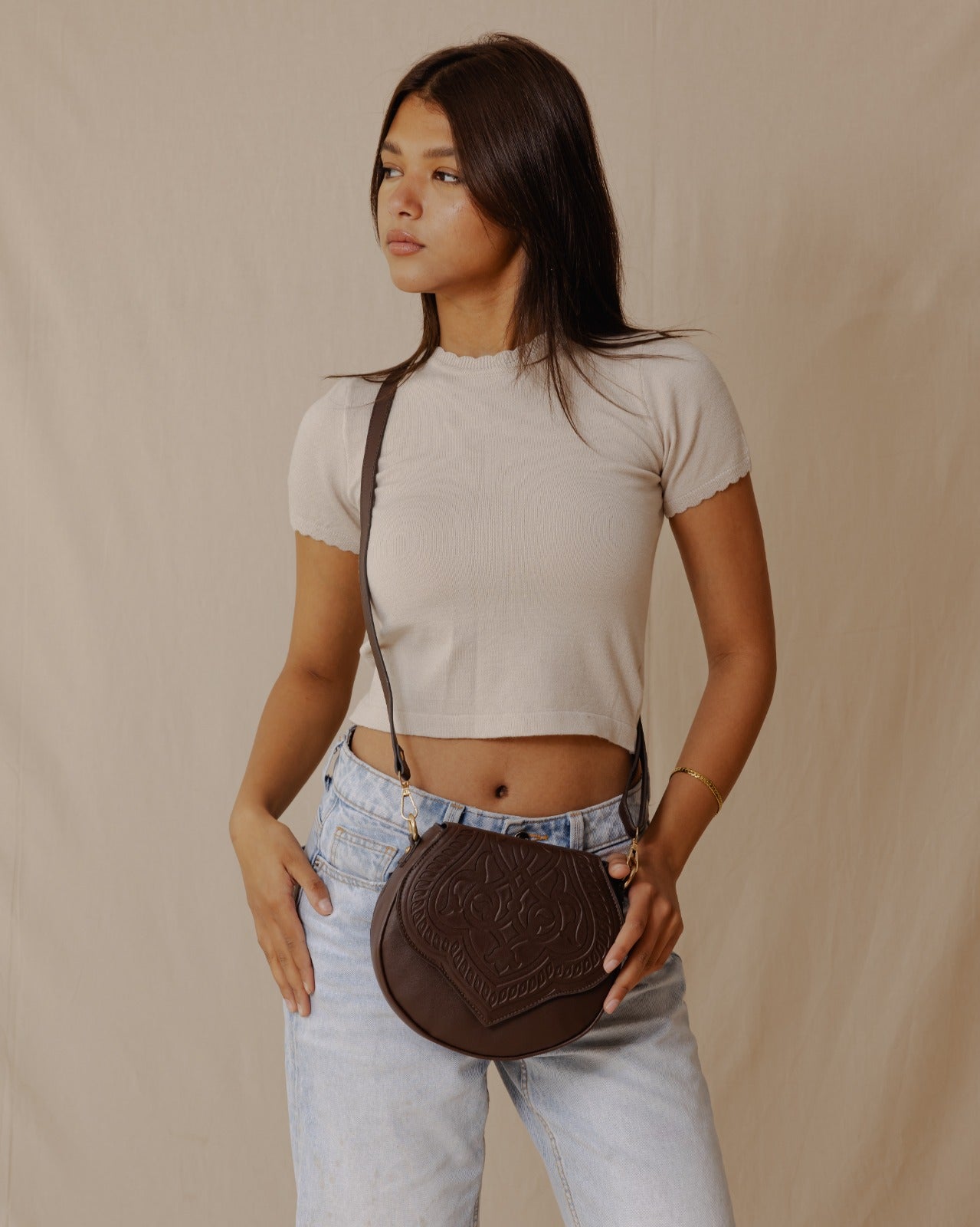 Jali crossbag بني