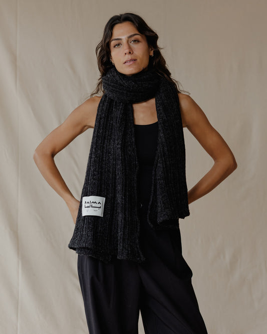 The Textured Black Scarf