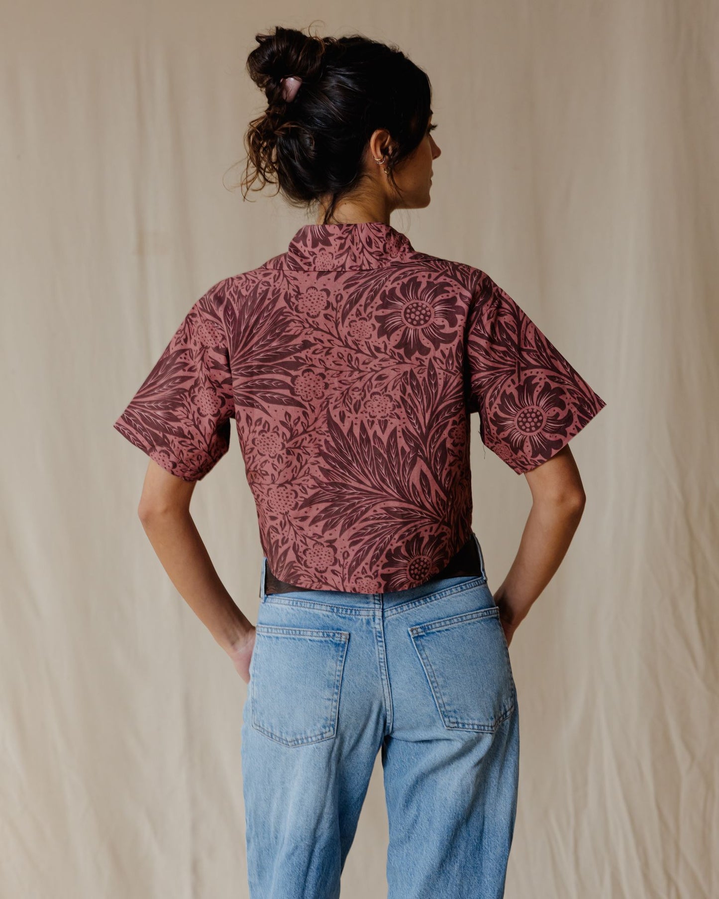 Antique Bloom Shirt In Burgundy
