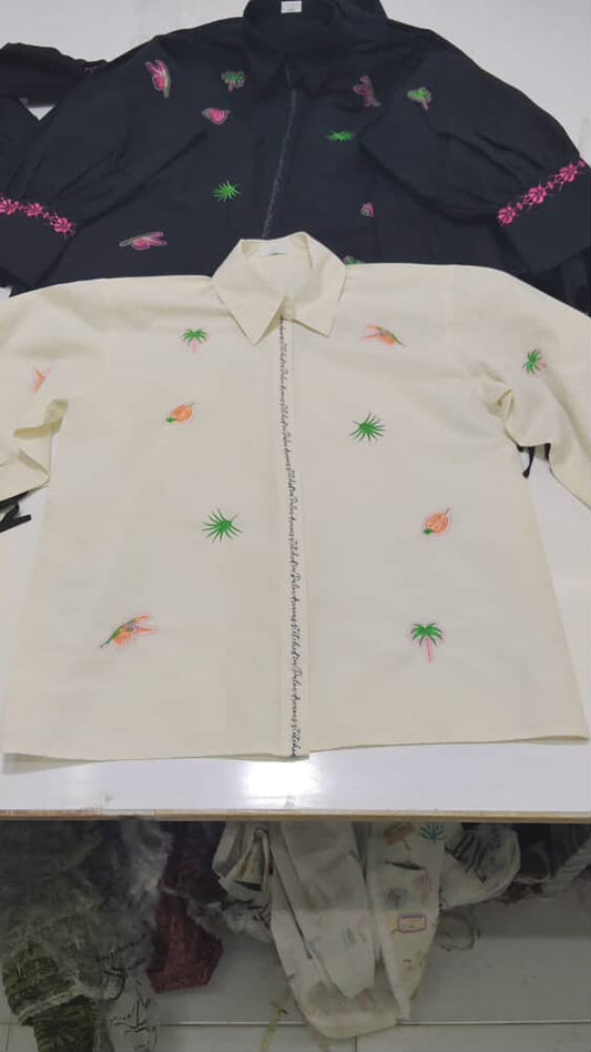 The Artisan Embroidered Cream Shirt