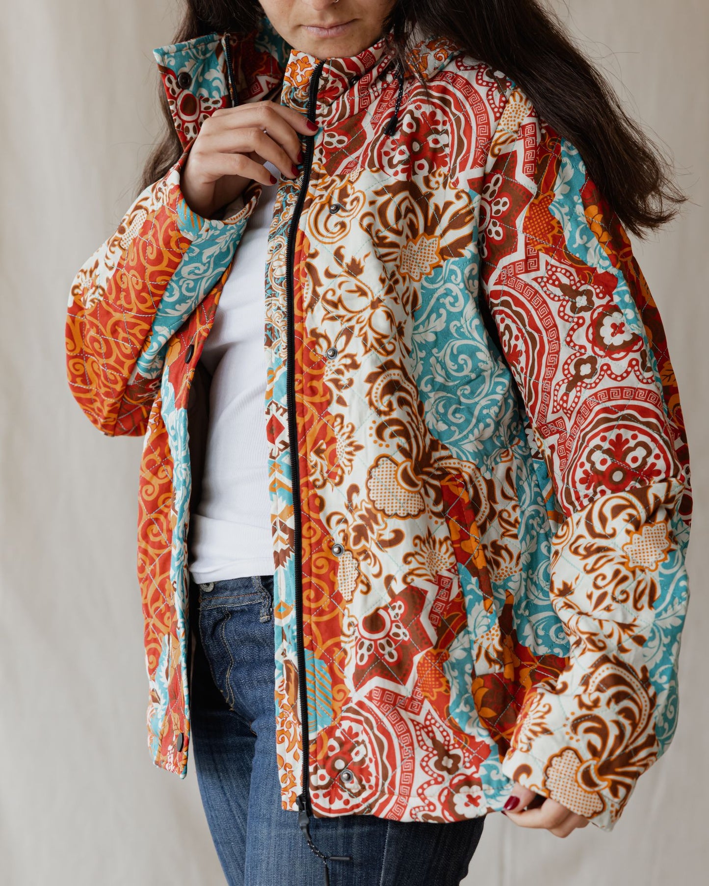 Persian Mirage Jacket In Turquoise