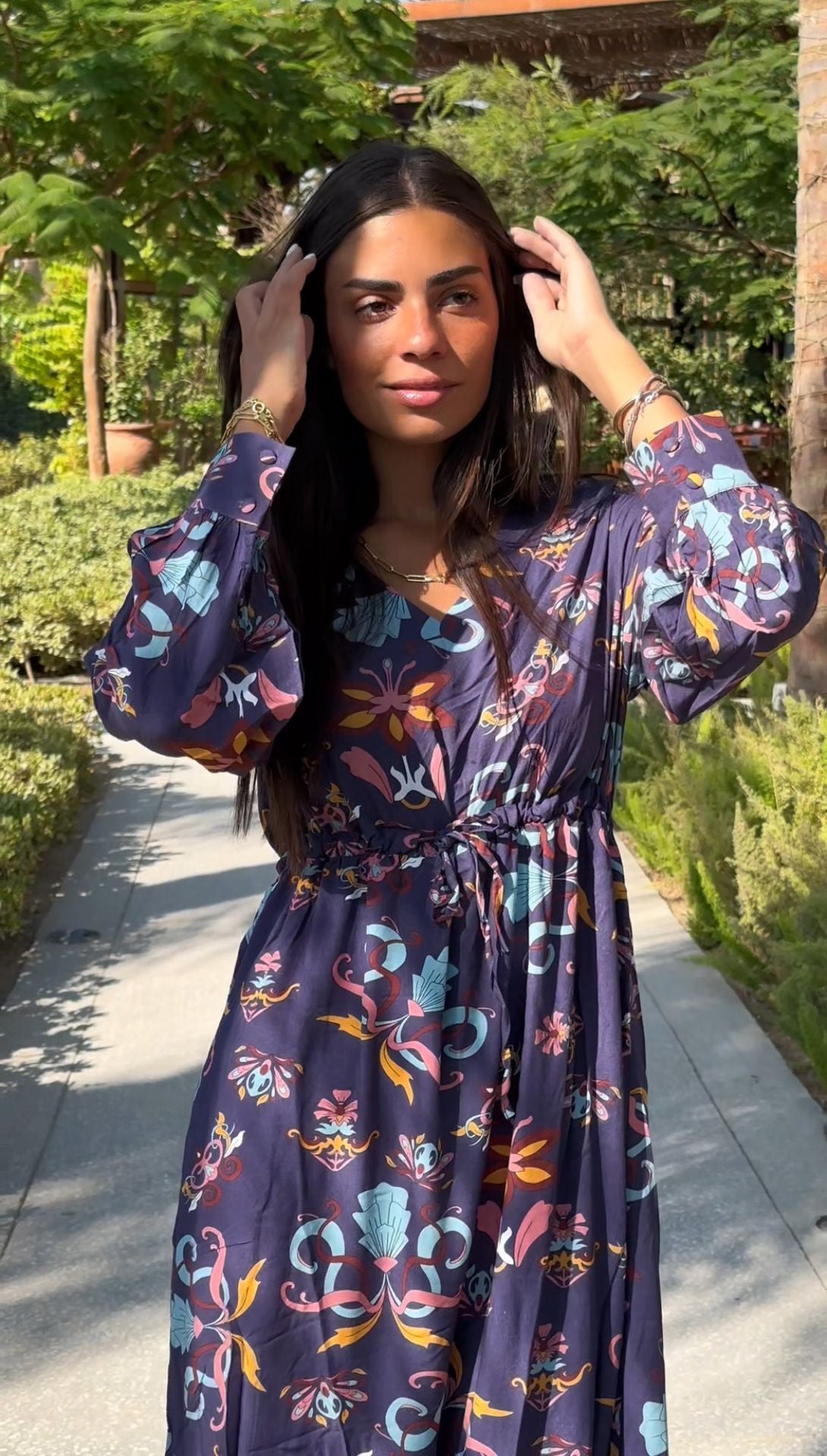 Wildflower Waltz Navy Dress