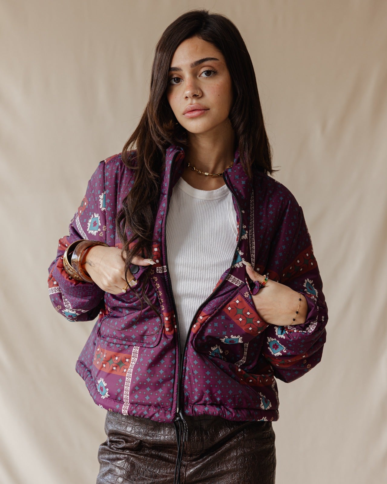 Raspberry Chocolate Puffer Jacket
