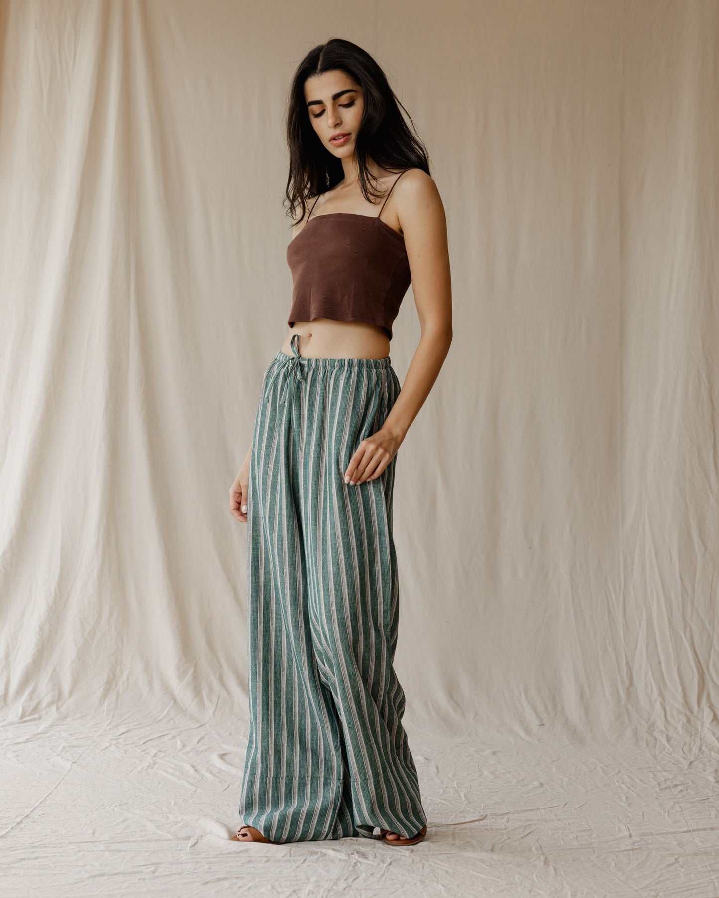 Moss Drift Linen Pants