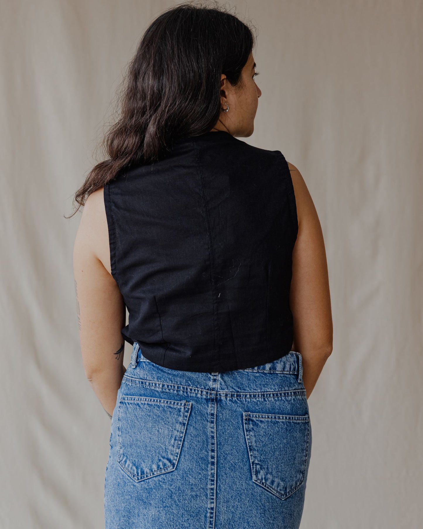Twisted And Woven Vest Black