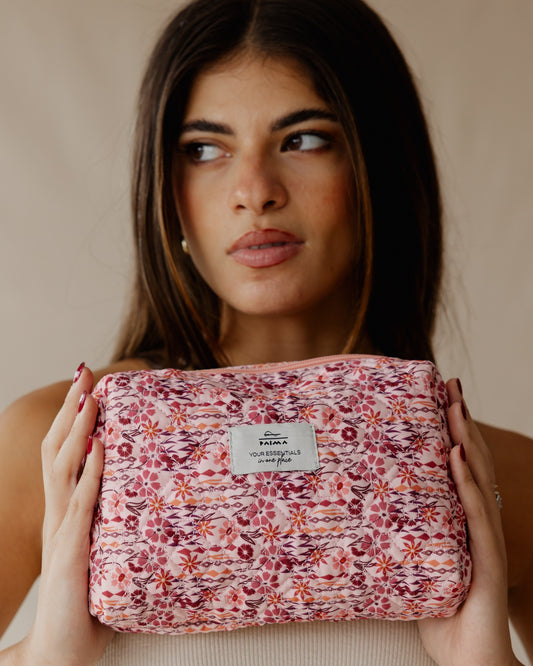Pink Garden Makeup Bag