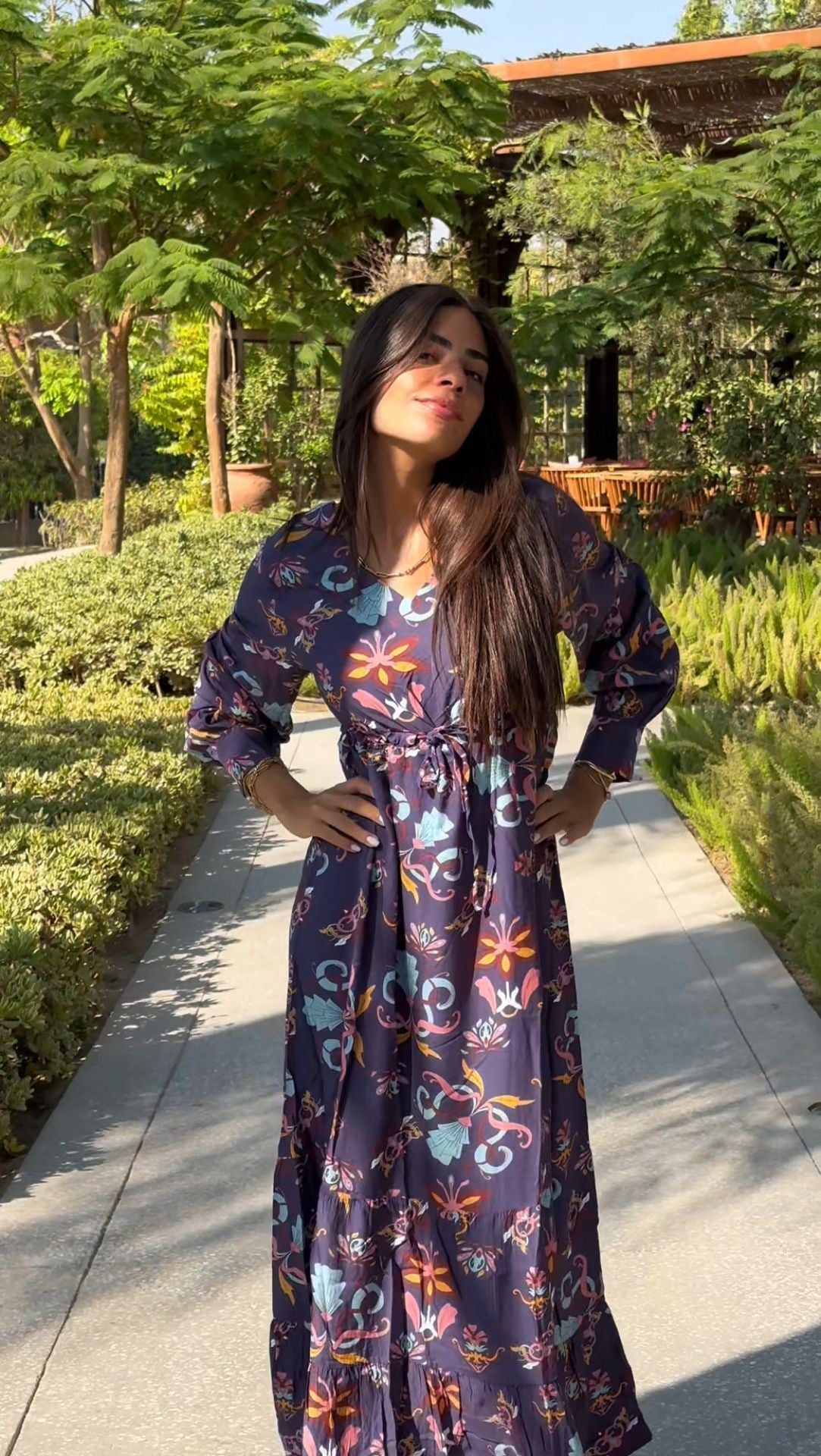 Wildflower Waltz Navy Dress