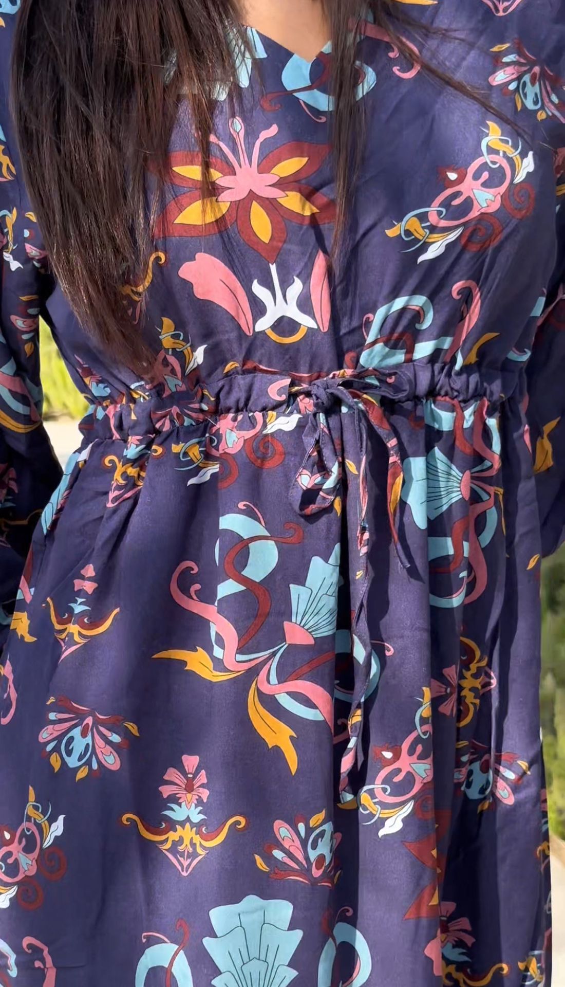 Wildflower Waltz Navy Dress