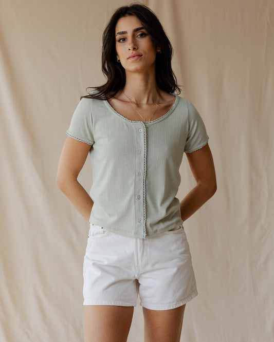 Belle Bow Olive Top