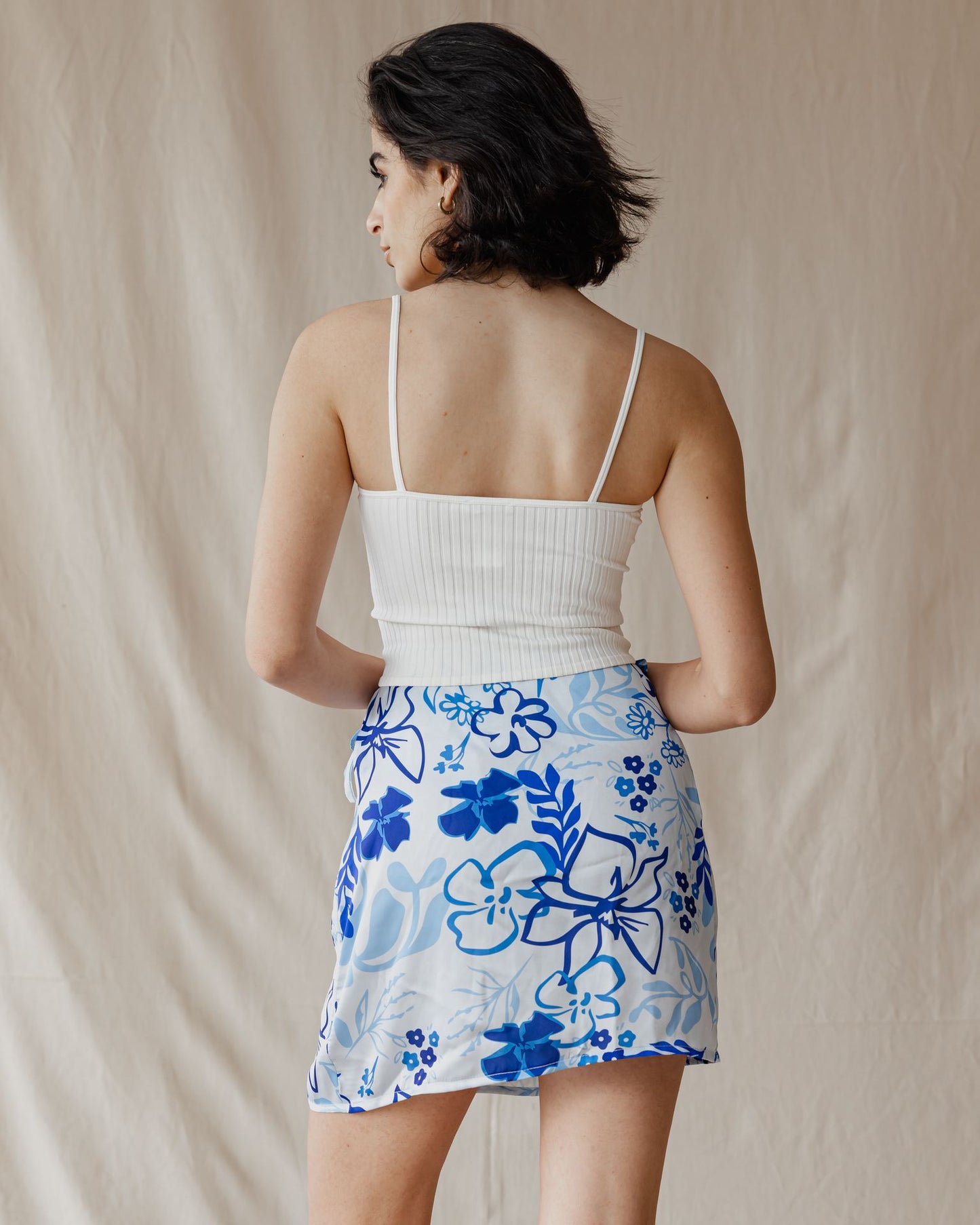 Frosted Petals Wrap Mini Skirt