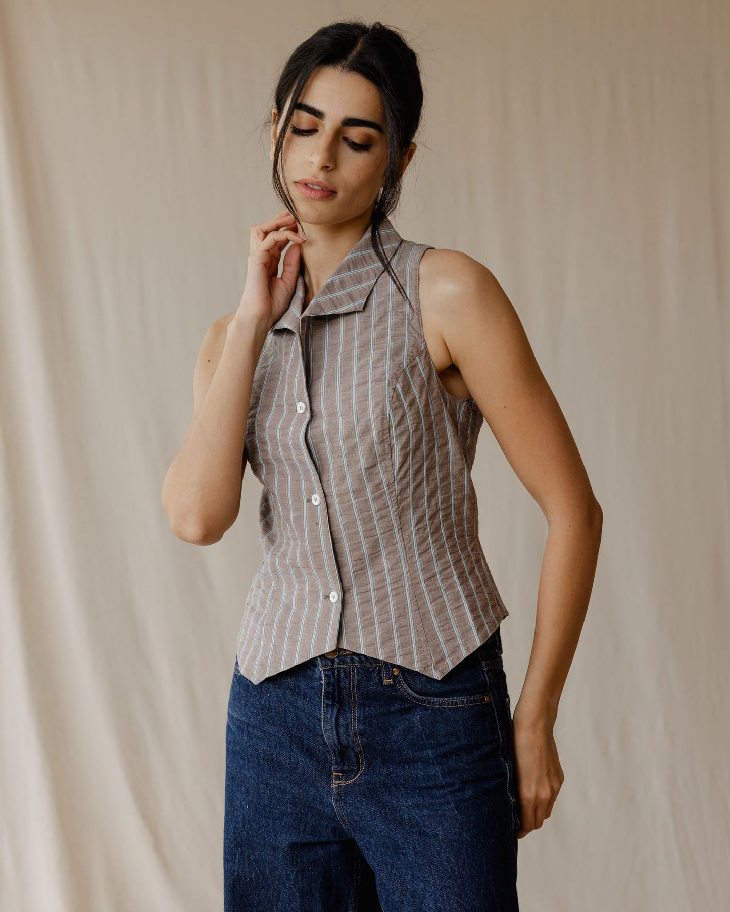 Kyoto Dusty Brown Gingham Shirt