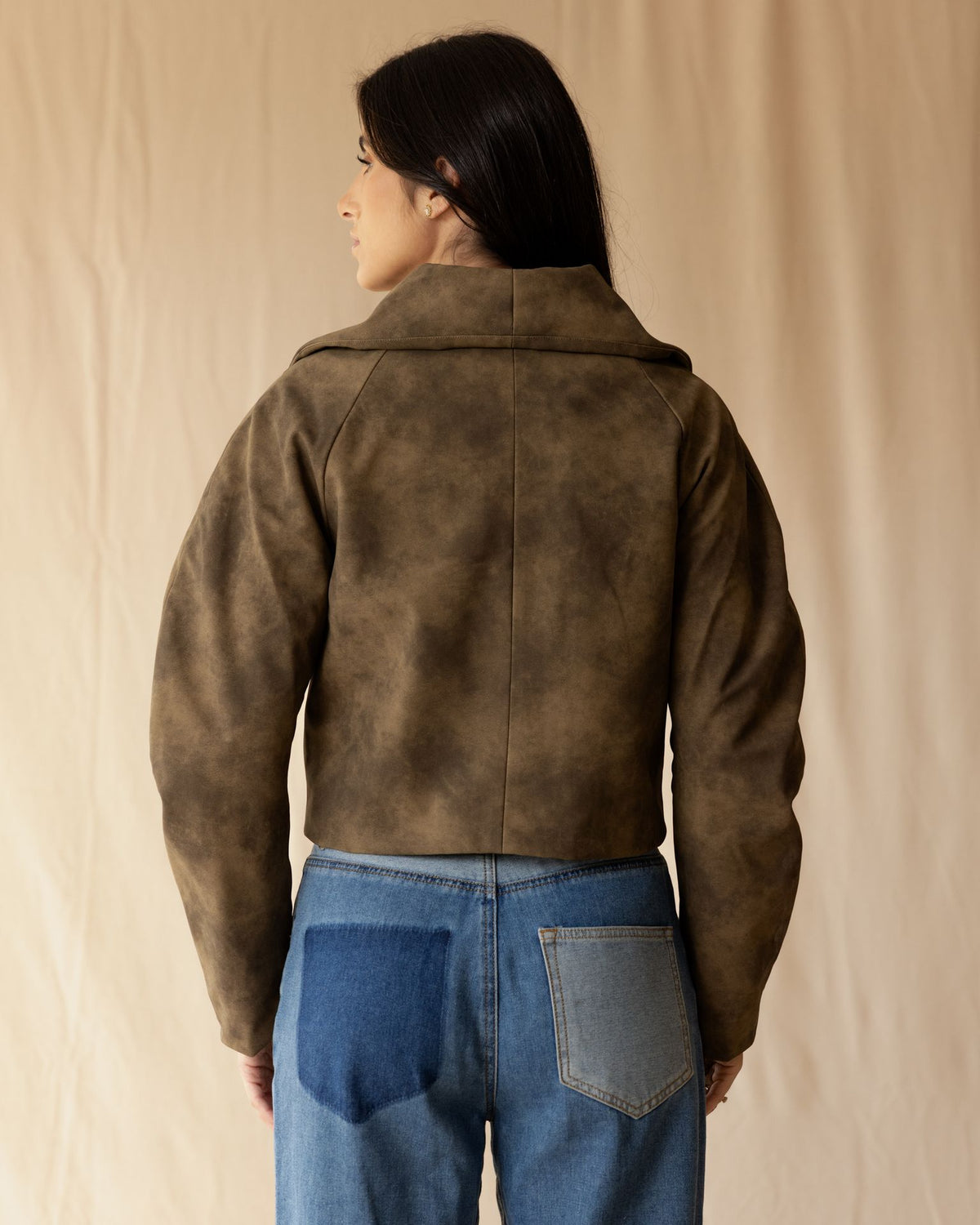 Brown Suede Zip-Up Jacket