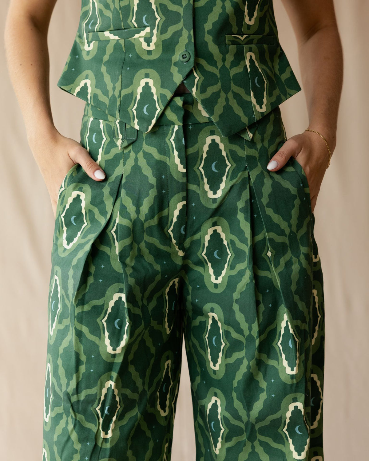Moons Cotton Pants Green