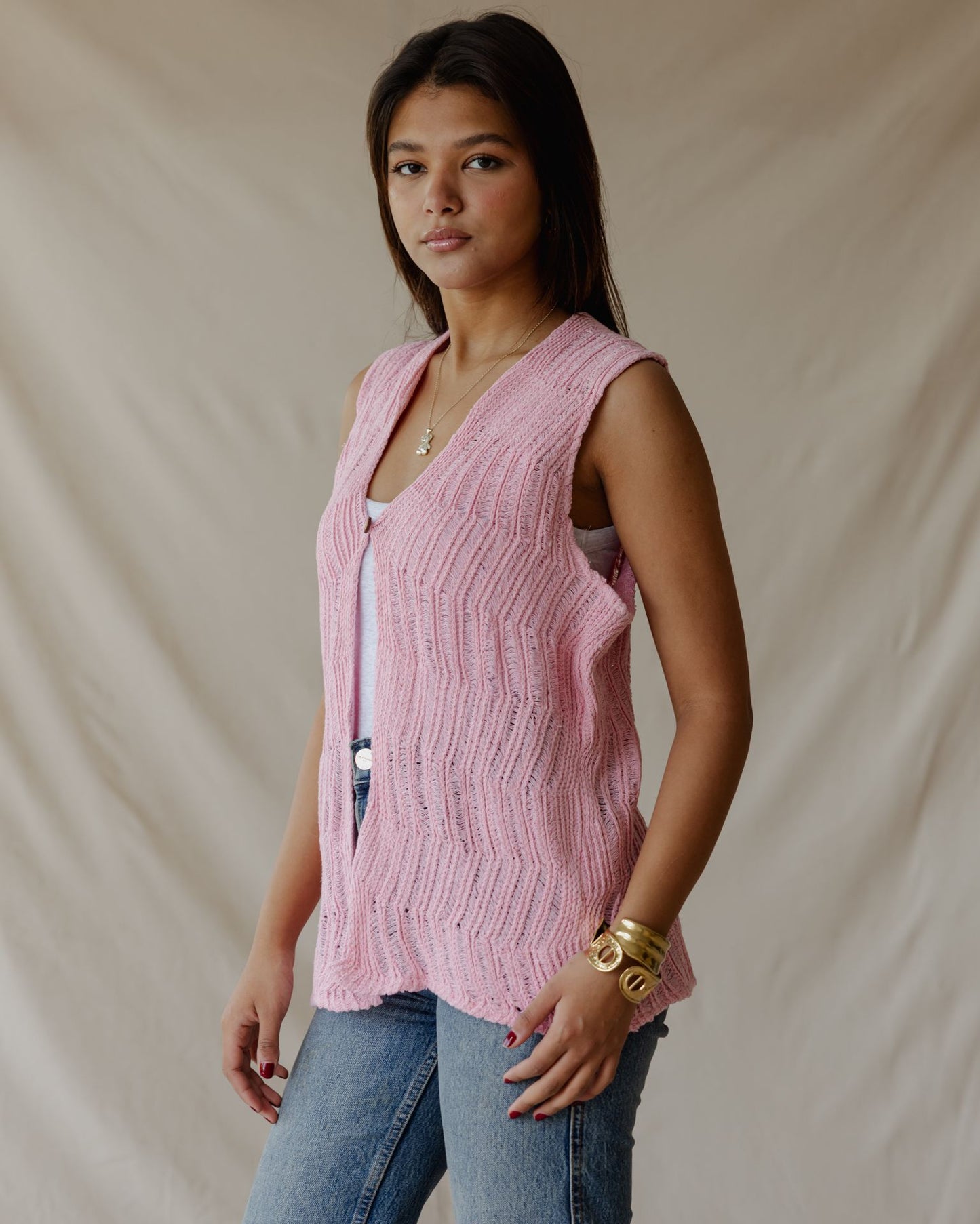 Waveline Vest Pink